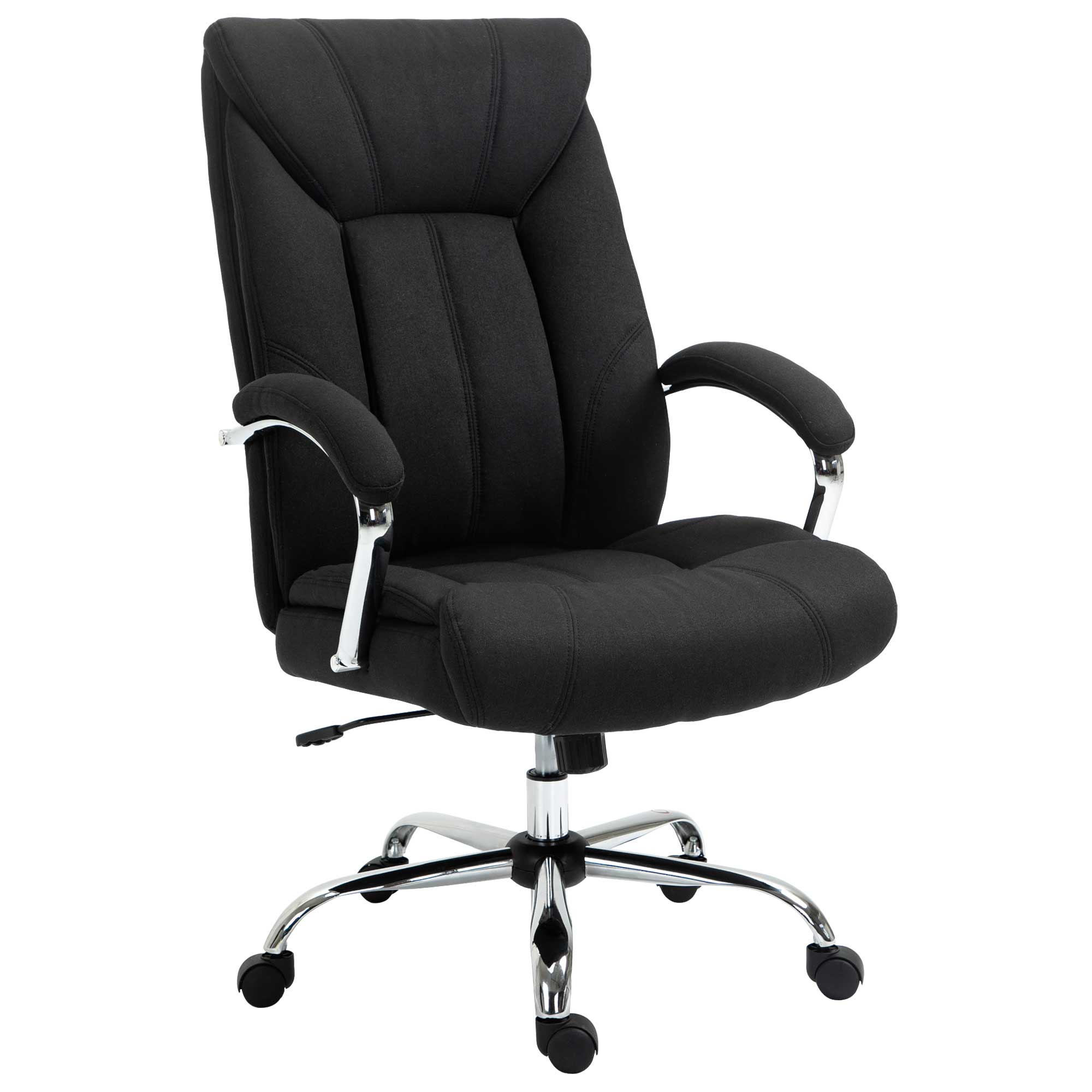 Vinsetto Bürostuhl ergonomischer Drehstuhl mit Wippfunktion gepolsterte Armlehne und Kopfstütze Schwarz für komfortables Arbeiten Aosom.de