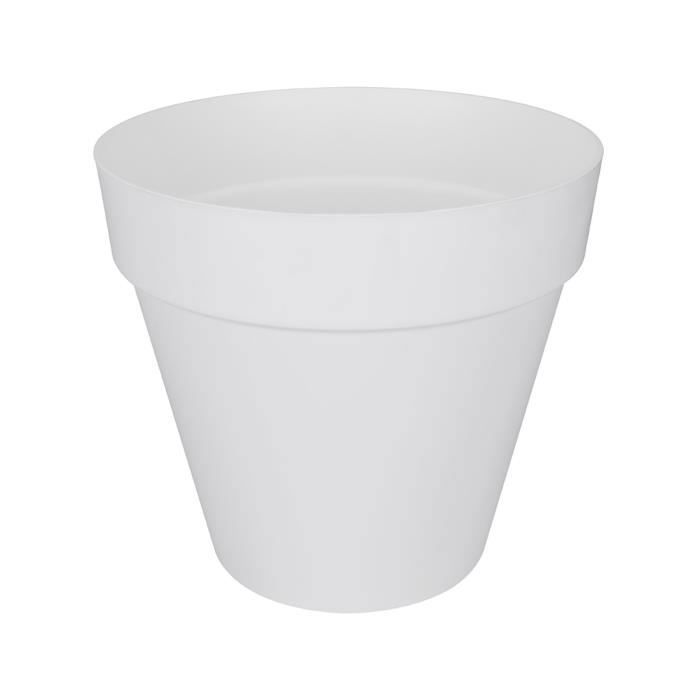 ELHO Pot de fleur rond LOFT URBAN - 48 L - Ø 50 x H.44 cm - Blanc - Plastique