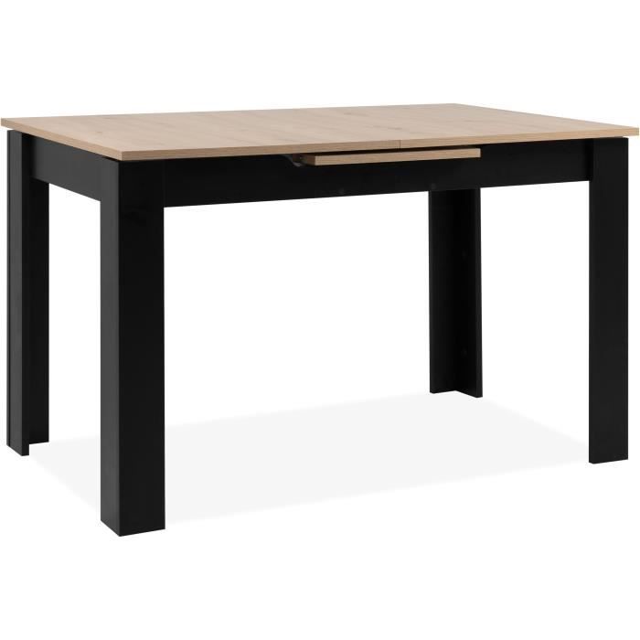 Non Communiqué Décor Chêne Artisan / Noir Table Extensible Birmingham Aucune 80A 125-165 X 80 Cm Ouverture Synchrone Chêne/Noir - Image 4