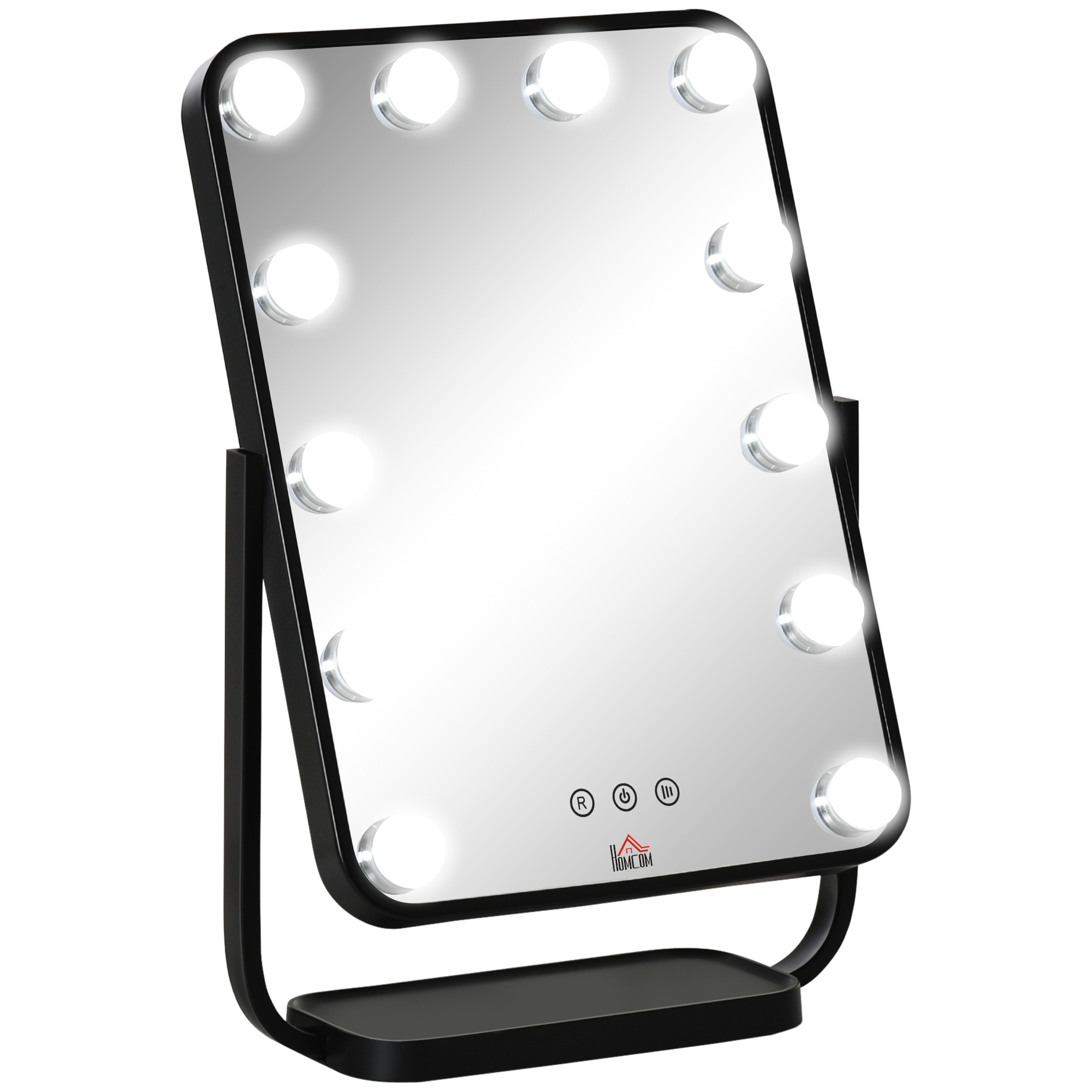 Specchio Da Trucco Illuminato Da Parete Cromato | Doppia Faccia 1X E 15X Ingrandimento