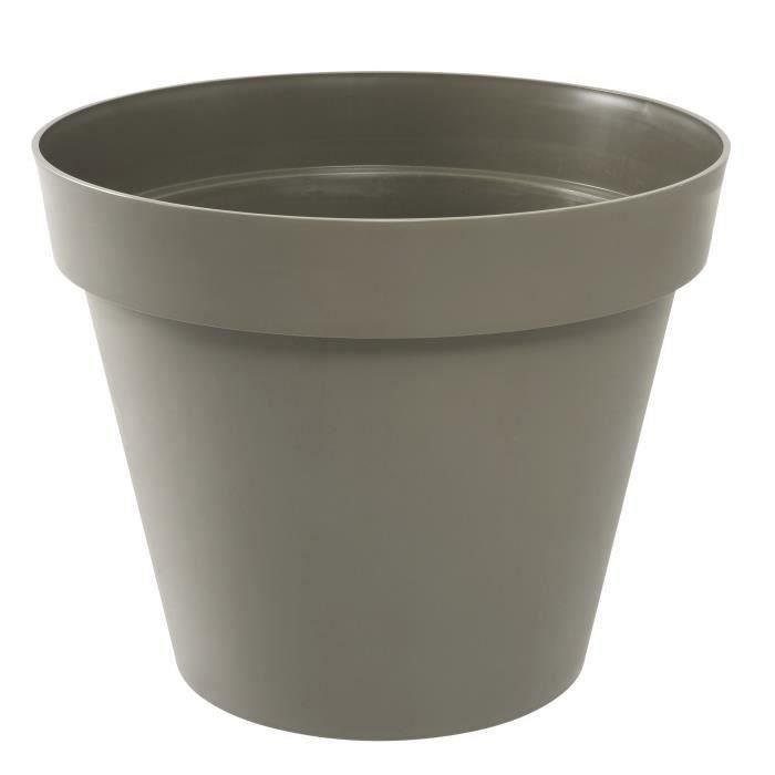 EDA Pot de fleur rond TOSCANE - 76 L - Ø 60 x H 47 cm - Taupe