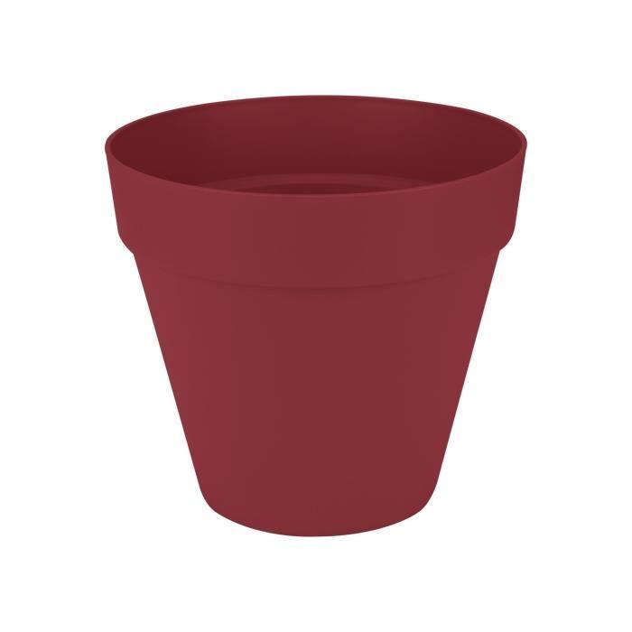 ELHO Pot de fleur Loft Urban Rond avec roues - Rouge - Ø 38.5 x H 35 cm - Extérieur - 100% recyclé
