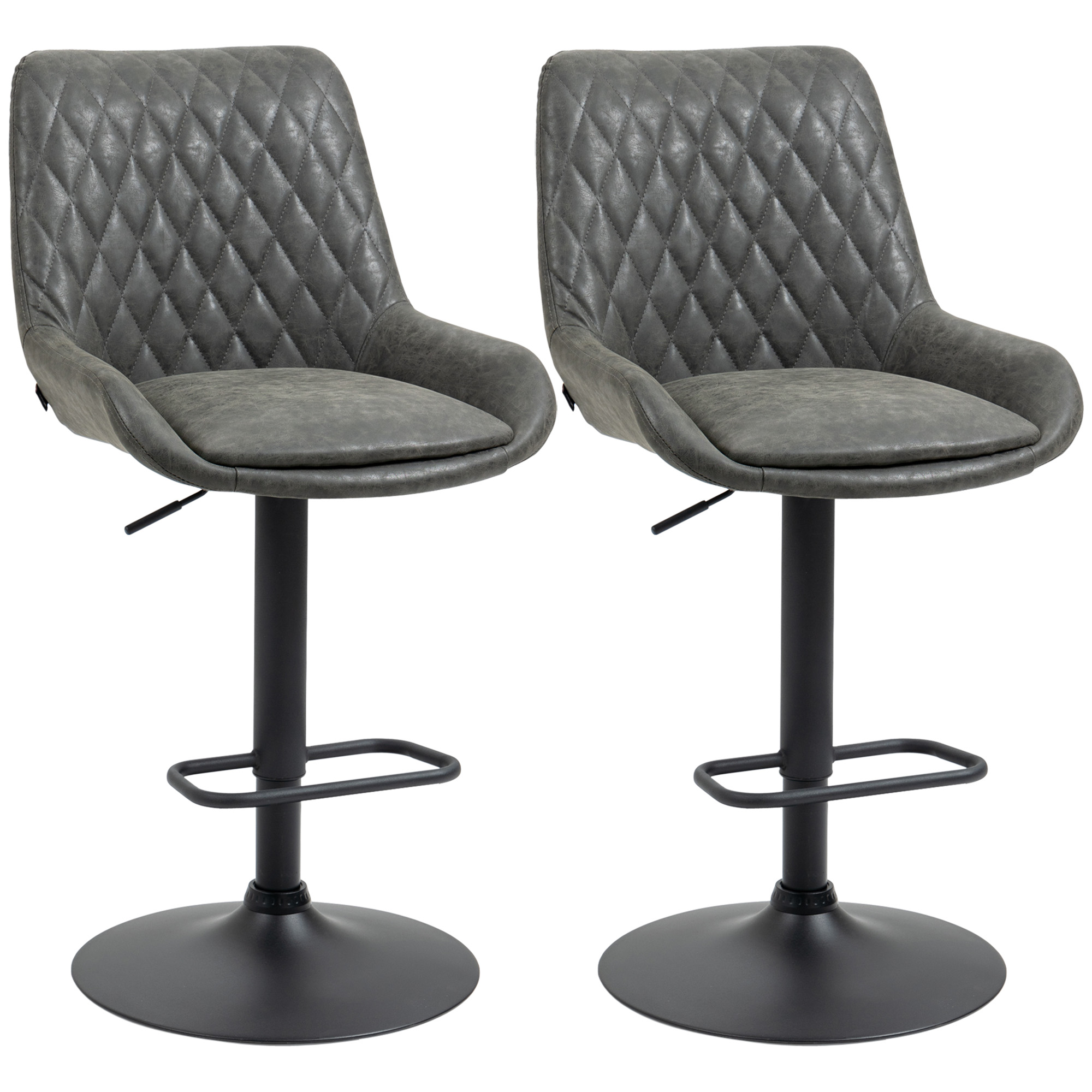 HOMCOM 2er-Set Barhocker höhenverstellbar mit Rückenlehne, Küchenhocker Kun günstig online kaufen