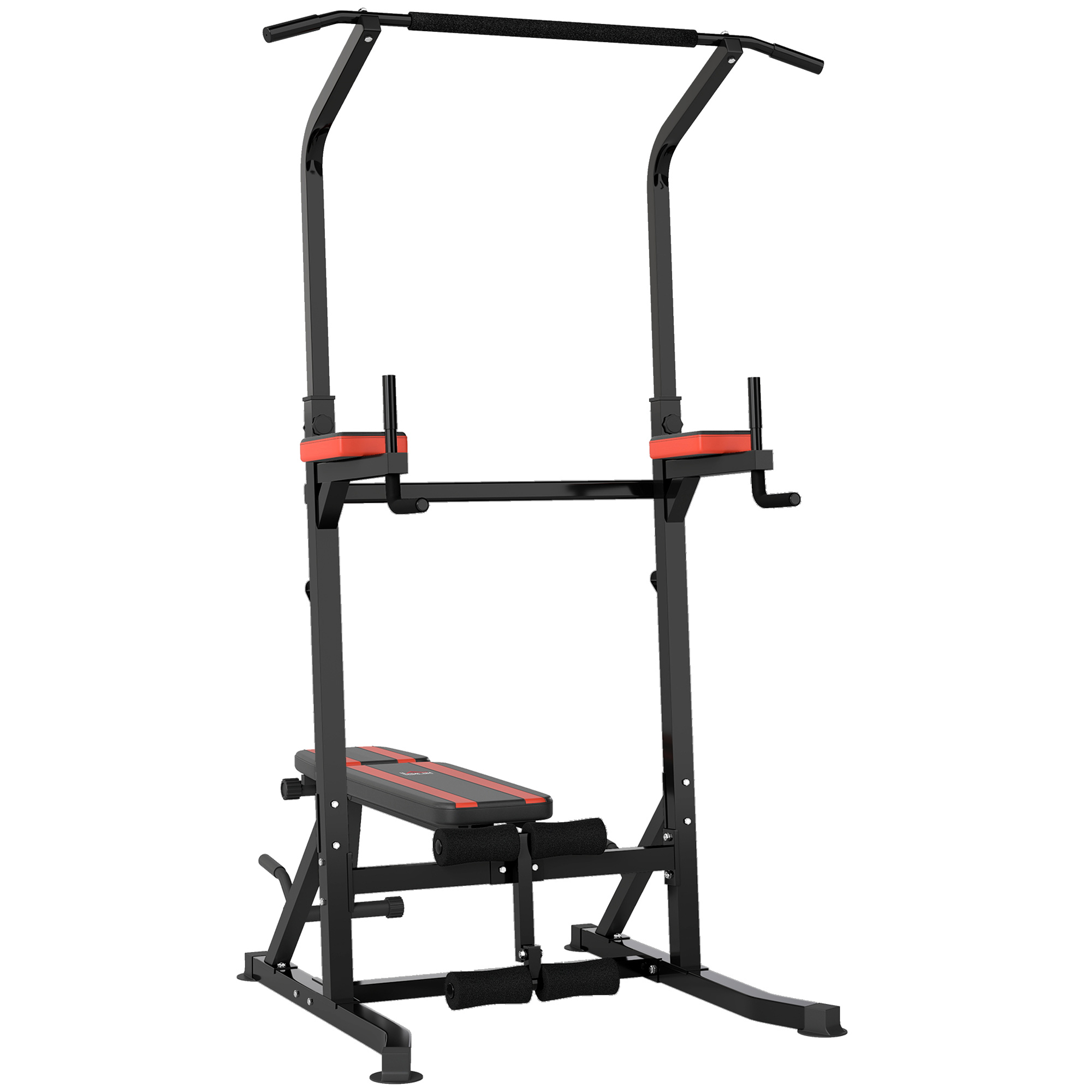 Postazione Pieghevole e Multiuso per Allenamento in Acciaio con Barra Trazioni e Sedia Romana HomCom Aosom