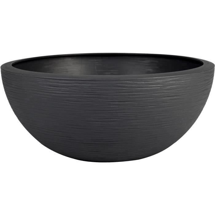 EDA Pot de fleur Rond GRAPHIT UP - 14,9 L - Ø 40 cm x H 16,5 cm - Gris anthracite