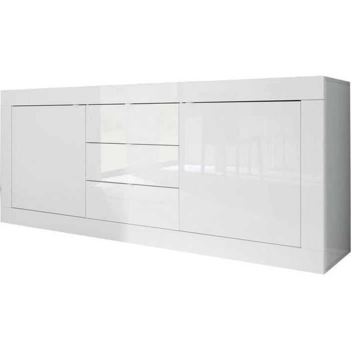 Subleem Blanc Laqué Brillant Homemania Armoire Multifonctionnelle Basic - Blanc - 102 X 43 X 162 Cm - Image 4