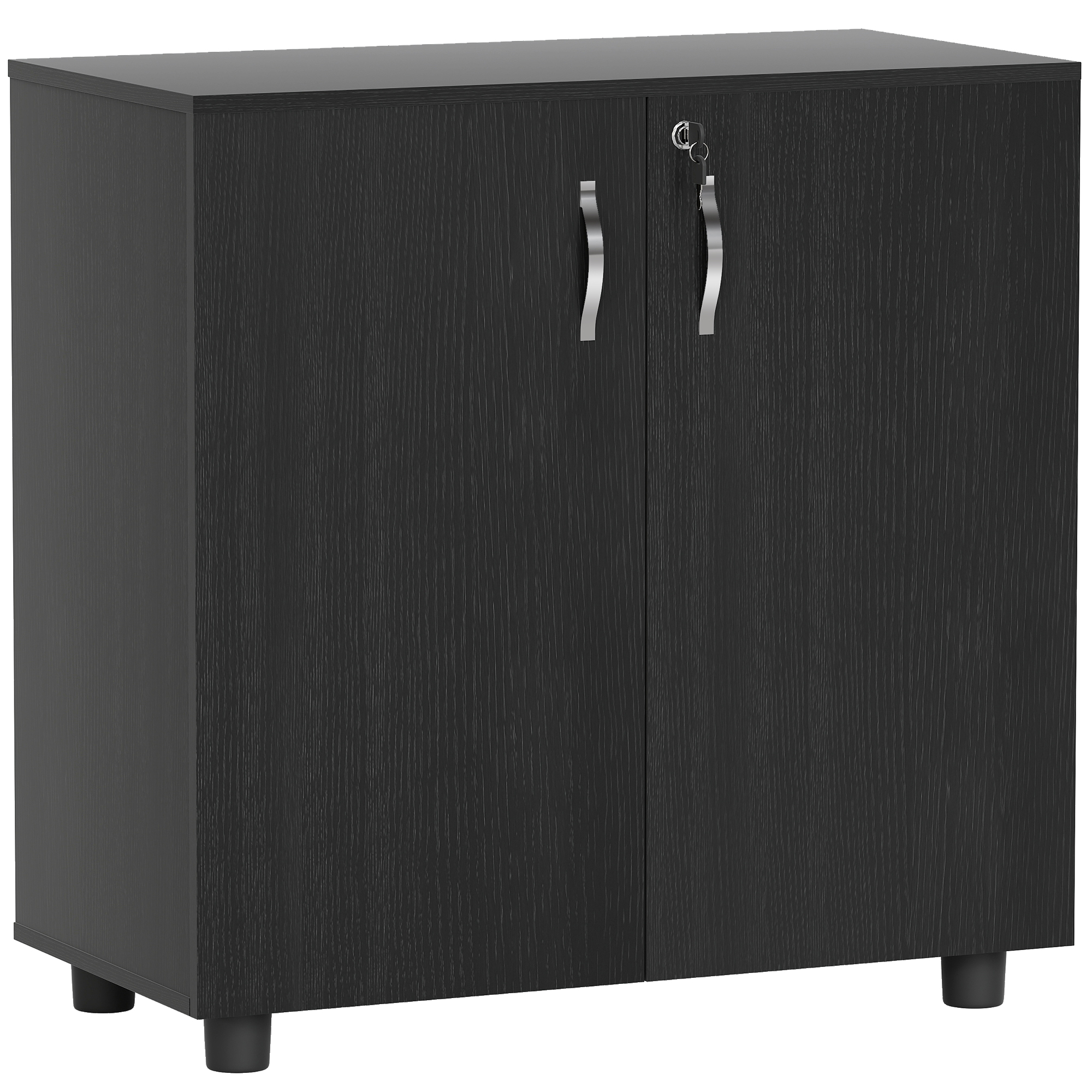 Vinsetto Two-Tier Locking Office Storage Cabinet Black