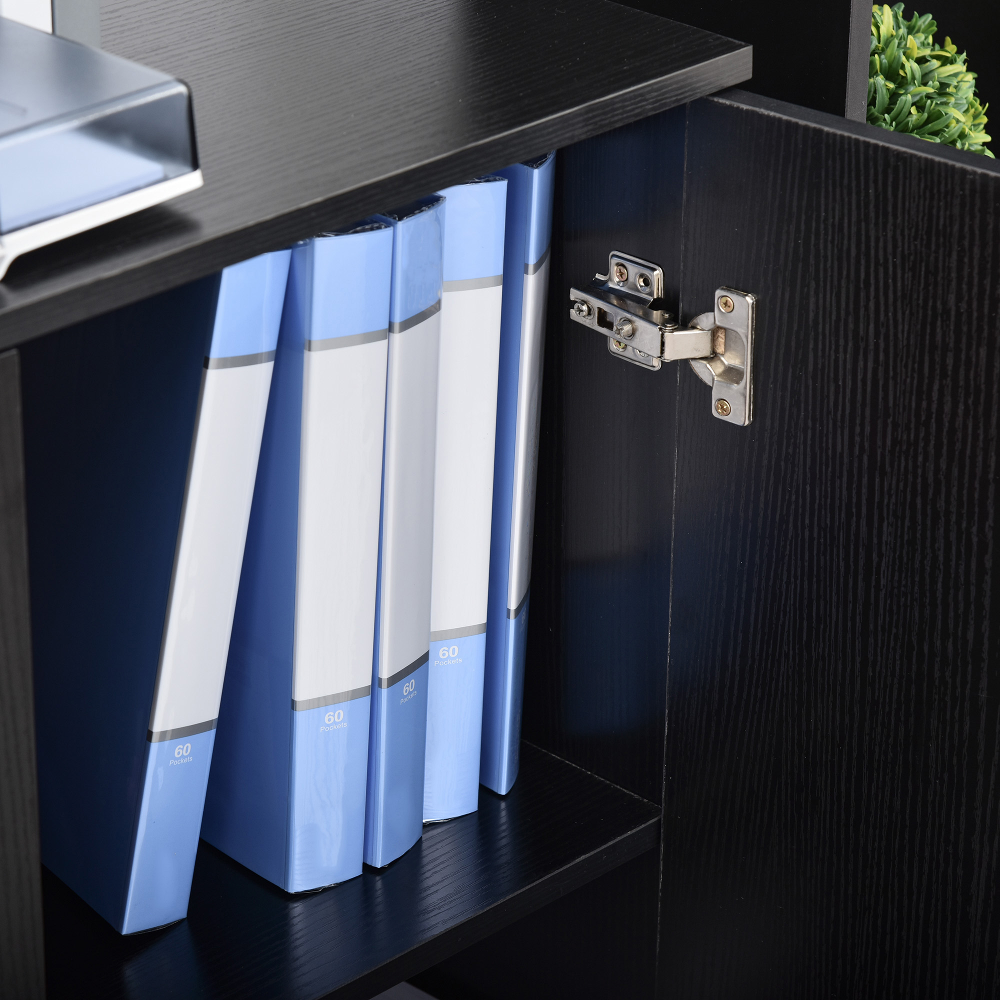 Vinsetto Two-Tier Locking Office Storage Cabinet Black 9