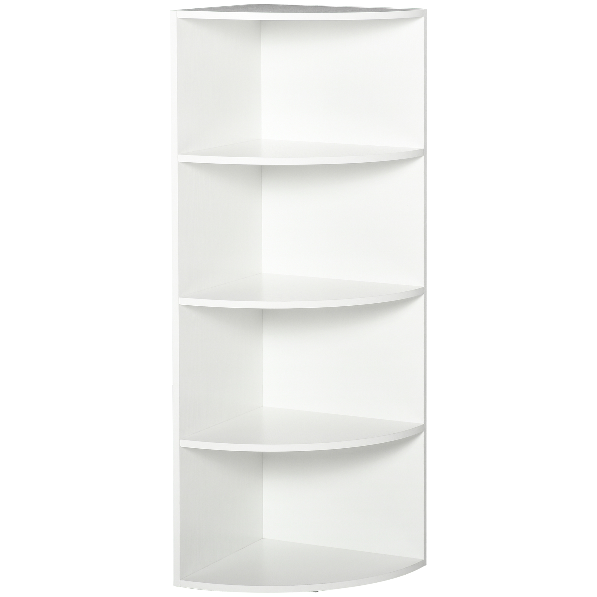 Étagère bibliothèque d'angle 4 étagères dim. 40L x 40l x 120H cm panneaux particules blanc