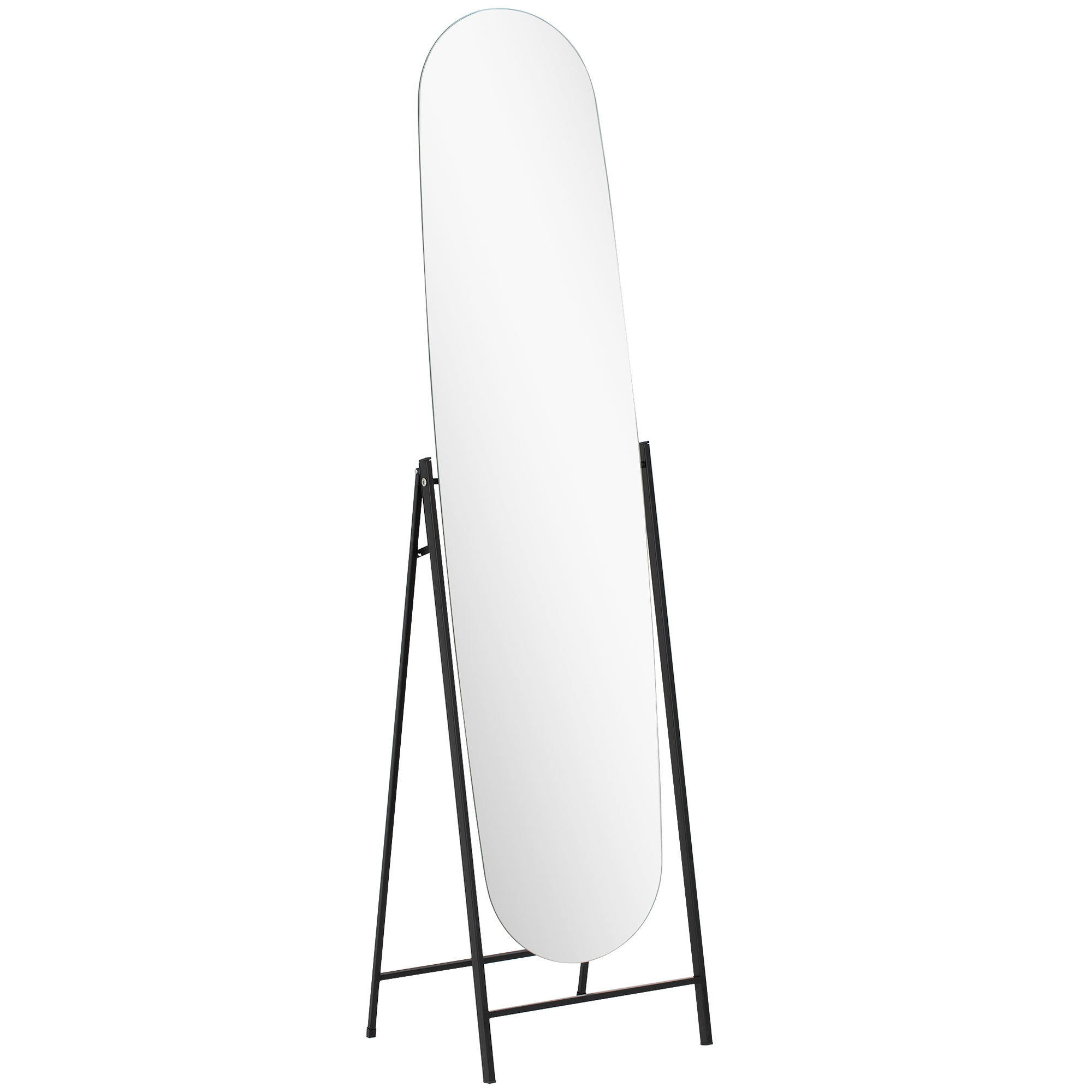 HOMCOM Freistehender Ganzkörperspiegel mit Wölbung 160x40 cm, Spiegel zum S günstig online kaufen