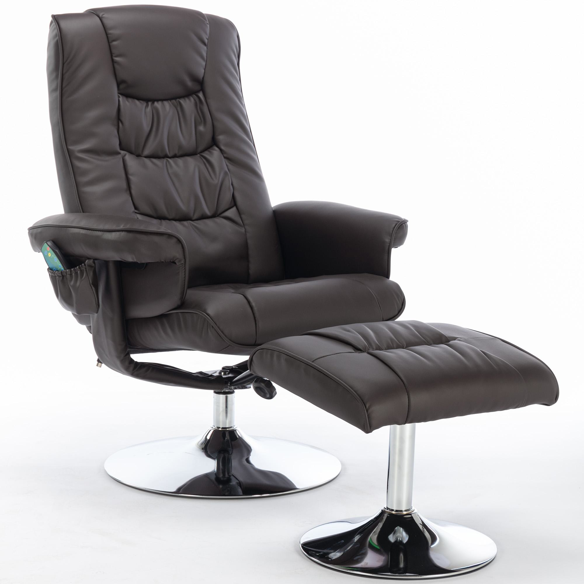Massagesessel mit PU-Leder, 5-Punkt-Massagegerät und Heizfunktion, 360° dre günstig online kaufen