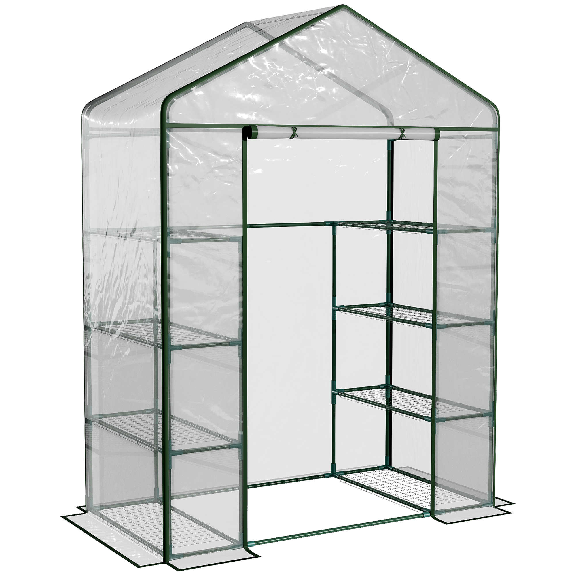 Outsunny Rechteckiges Garten- und Terrassengewächshaus 143x73x195cm, Transp günstig online kaufen