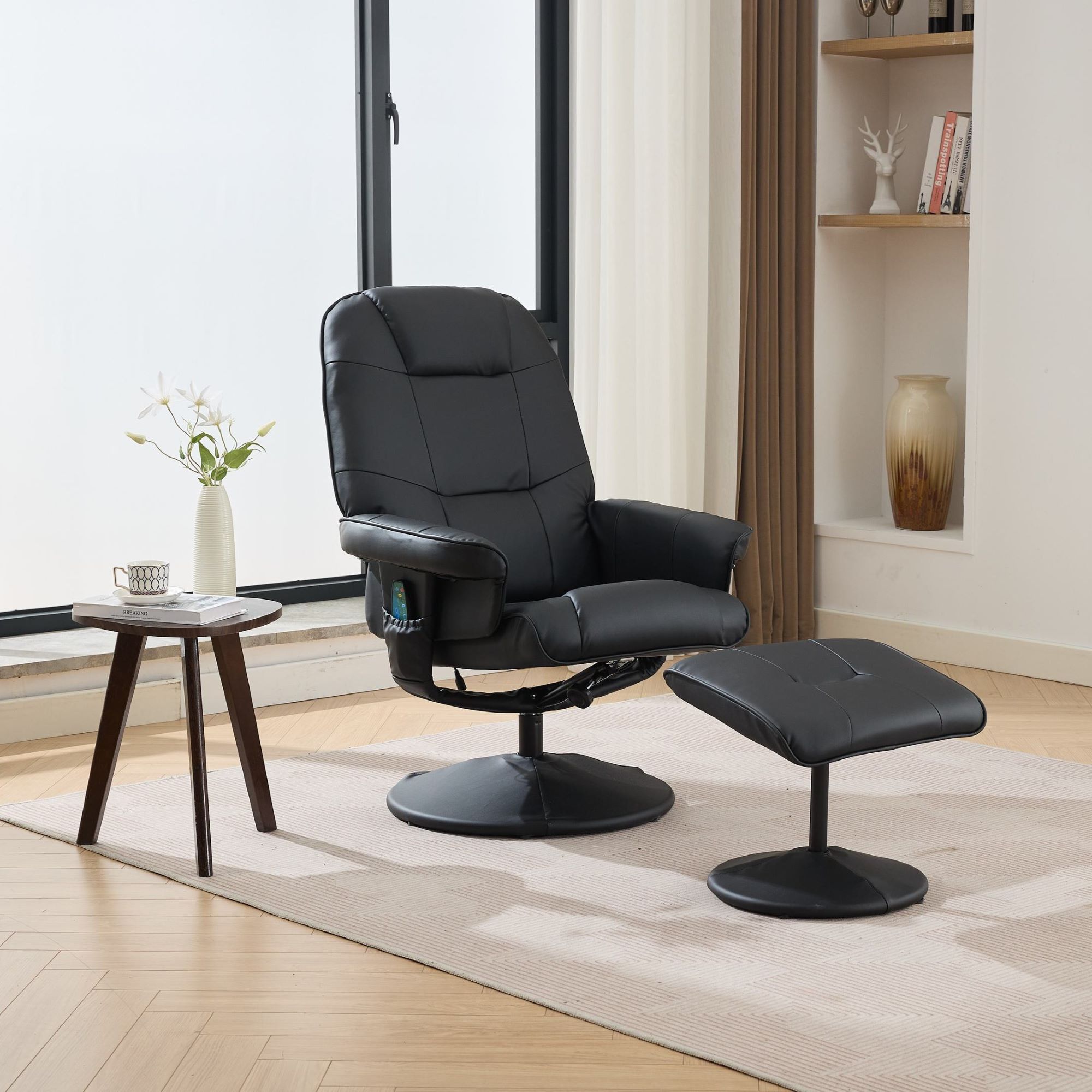 Massagesessel mit Liegefunktion, Relax-Fernsehsessel aus PU-Stoff, 360° Dre günstig online kaufen