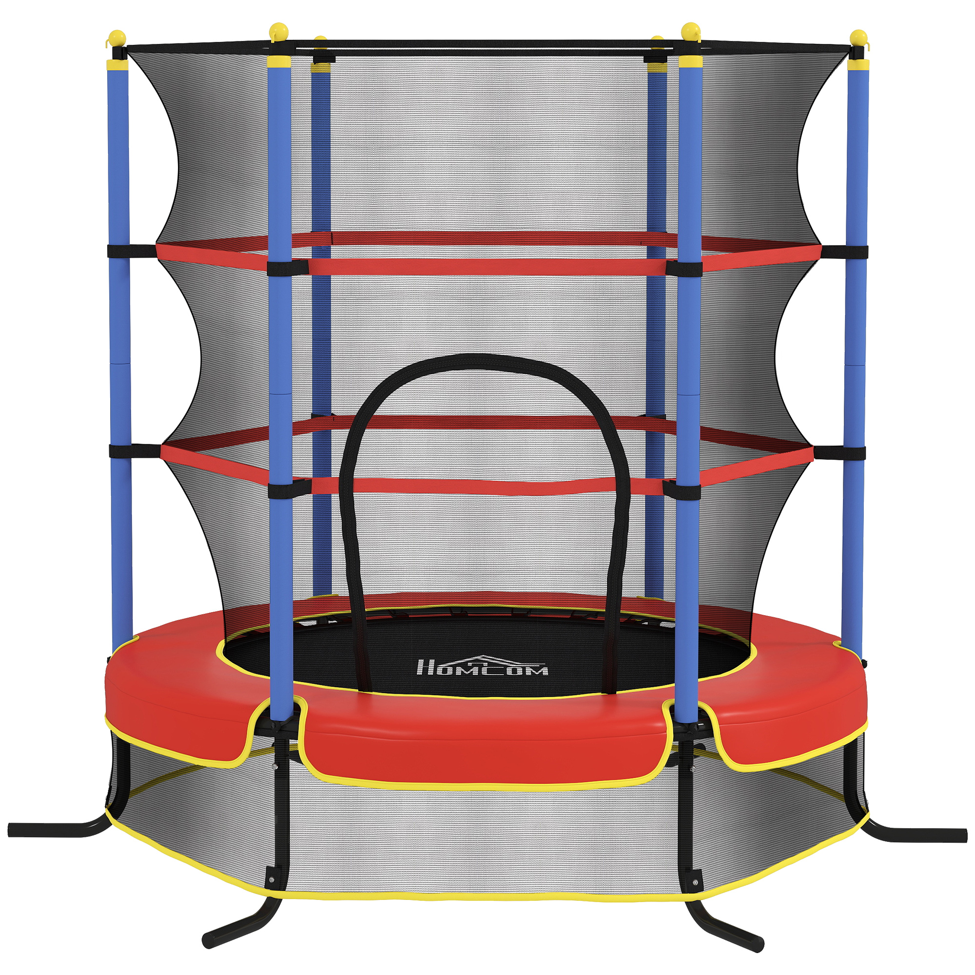 HOMCOM Trambolină pentru Copii 3-10 Ani cu Plasă de Siguranță, Suprafață Elastică cu Țevi Capitonate, Ø175x190 cm, Albastru | Aosom Romania