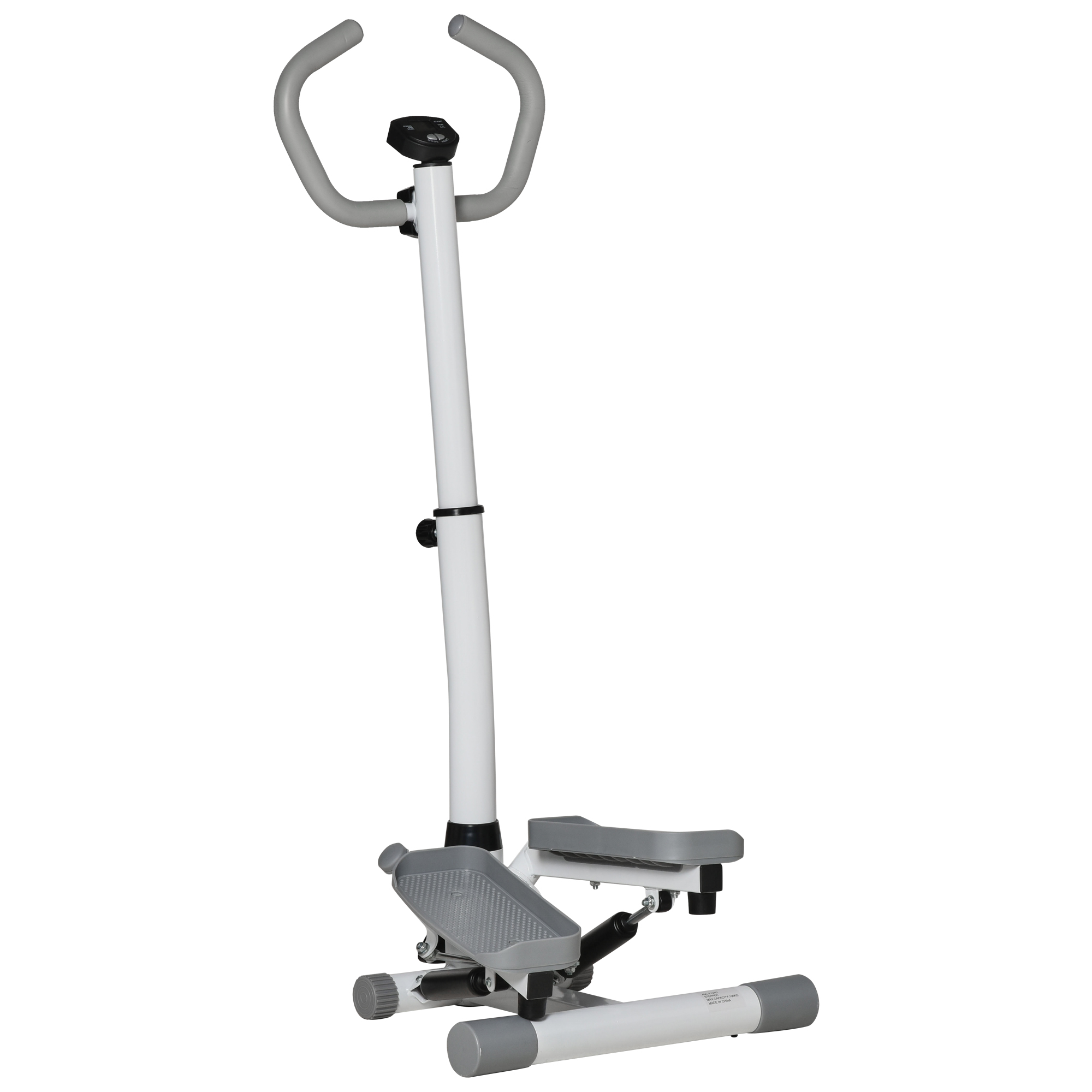 HOMCOM Stepper Hometrainer Voor Thuis Met LCD Scherm Tijd Stappen Calorieën En Verstelbare Handgreep 55x53x118-128cm Max 100kg | Aosom.nl