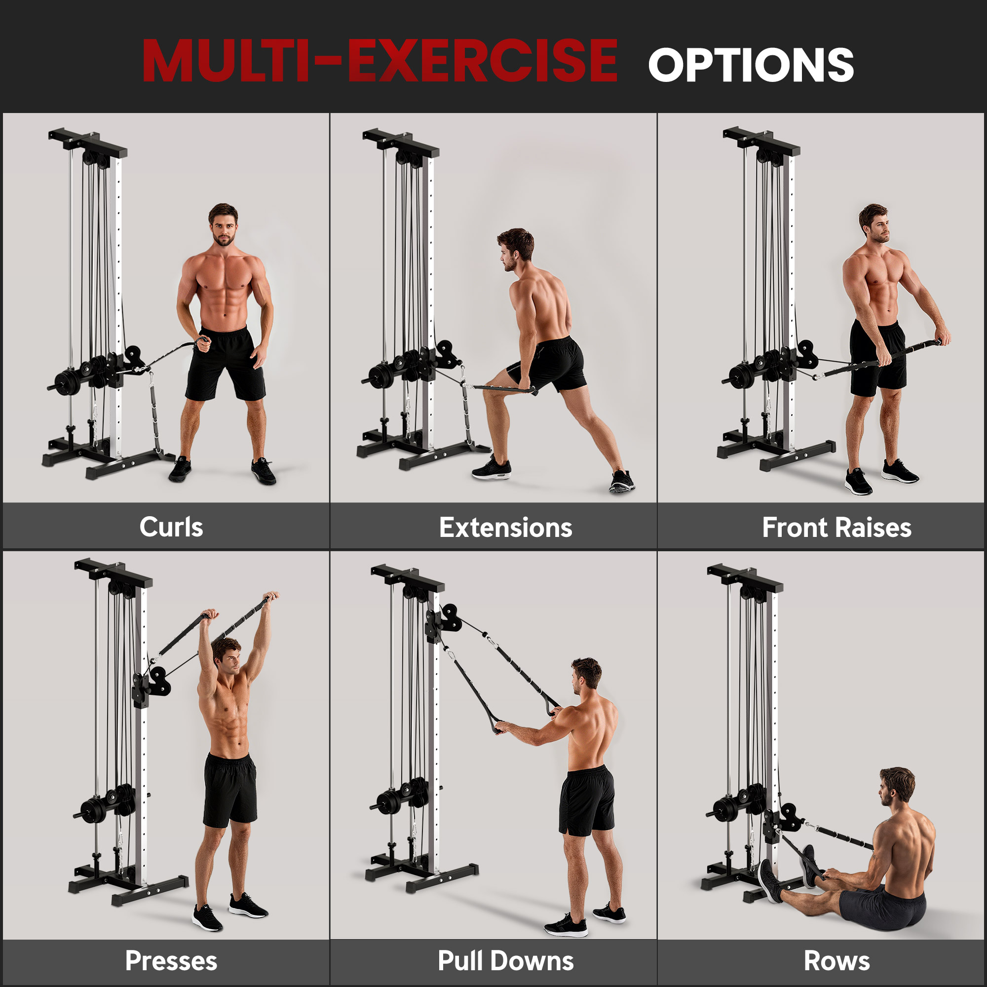SPORTNOW Wall Mount Cable Machine, 15 Positions Adjustable Cable Crossover Machine Dual Pulley System for Home Gym 4