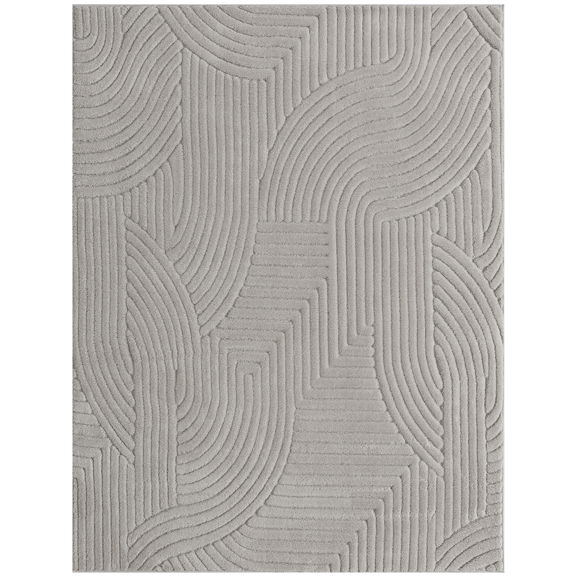 HOMCOM Alfombra Salón 230x160 cm Pelo Corto Estilo Moderno Base Antideslizante Tejida a Máquina Gris