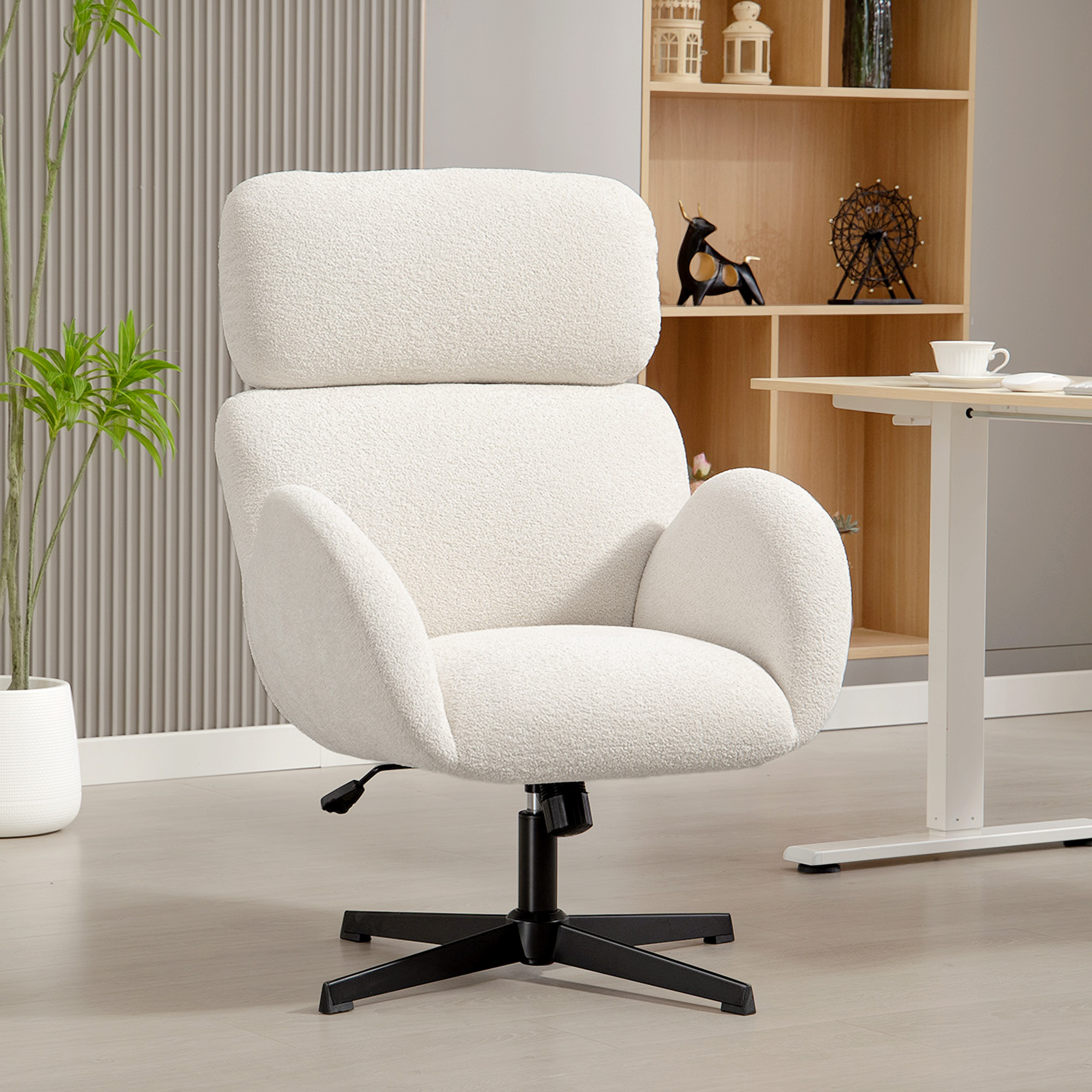 HOMCOM Schreibtischstuhl Ergonomisch Homeoffice Stuhl mit Samtoptik, hoher günstig online kaufen