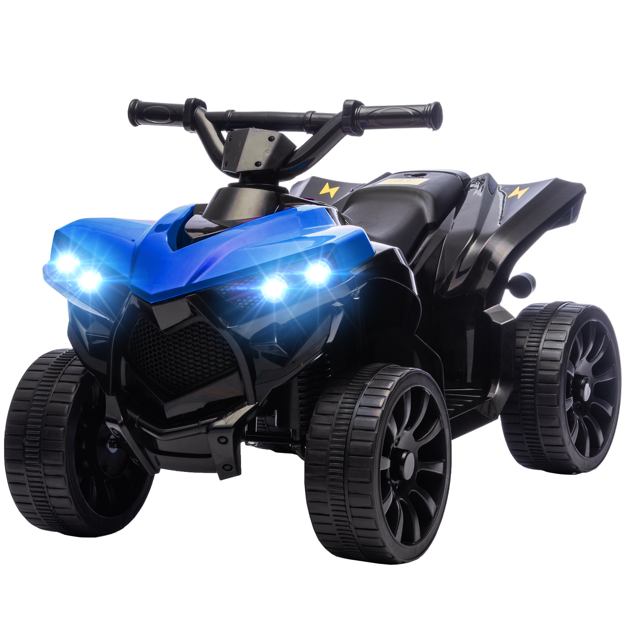 AIYAPLAY Quad Électrique pour Enfants ATV avec Batterie Rechargeable 6V, Phares LED et Musique, Âge 3-8 Ans, Bleu