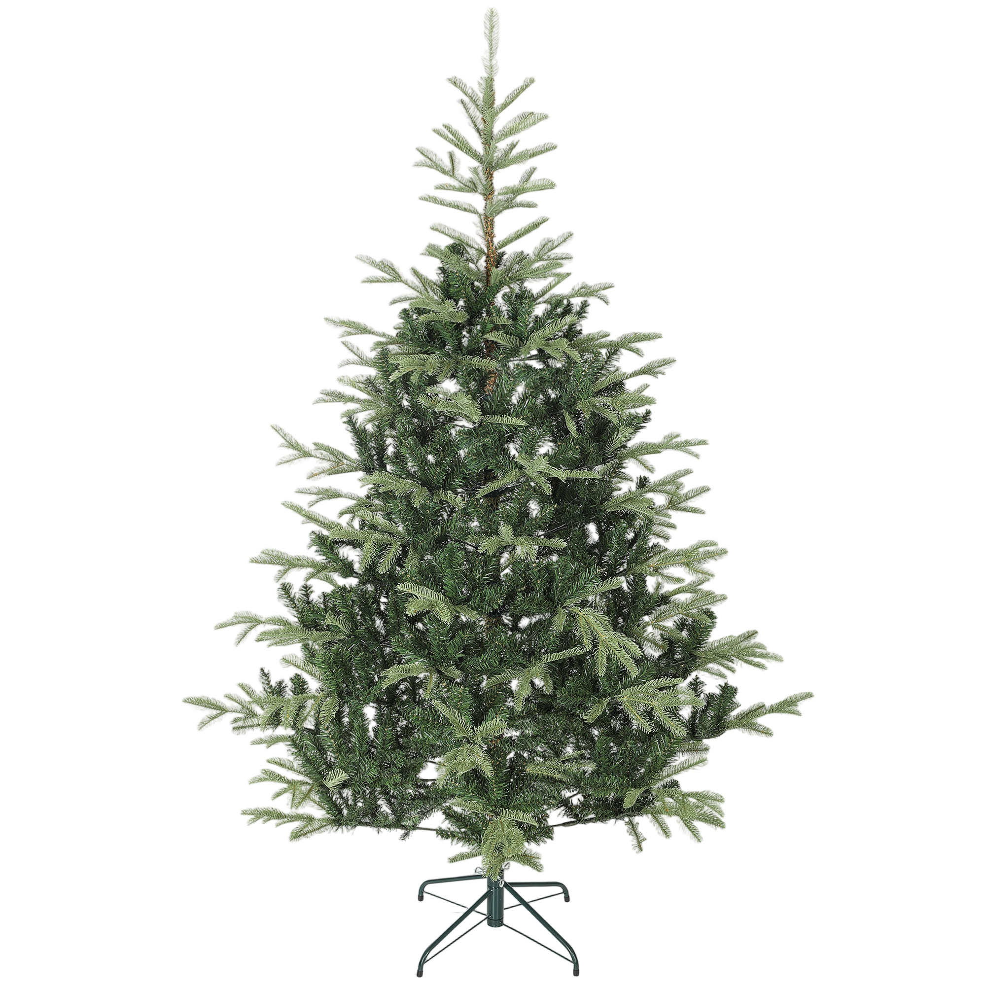 HOMCOM Árbol de Navidad Artificial 210 cm con 1123 Ramas y Soporte Metálico Plegable Fácil Montaje para Salón Interior Verde