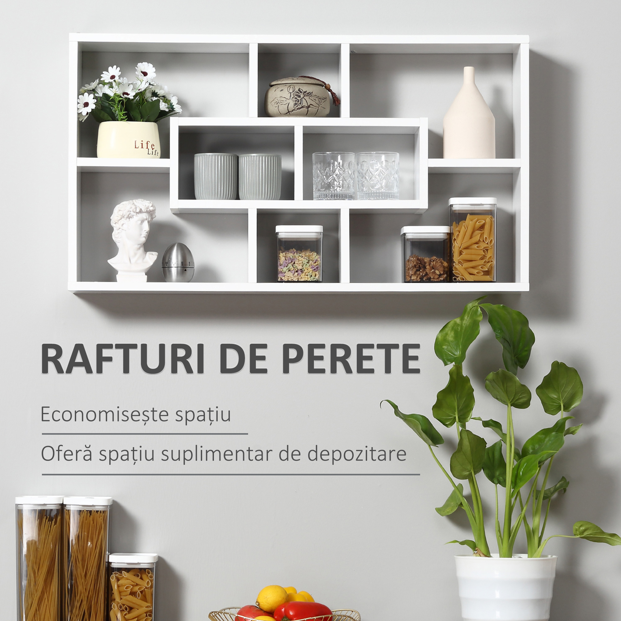  biblioteca cu rafturi, pentru perete 85x47.5x14.5cm [3]