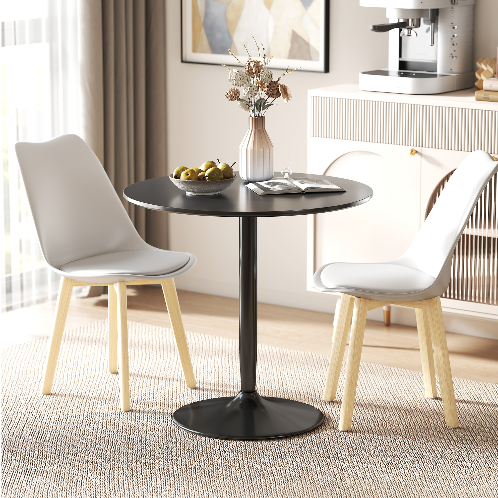 HOMCOM Esstisch 80 x 80 cm rund Küchentisch für 2 Personen Esszimmertisch m günstig online kaufen