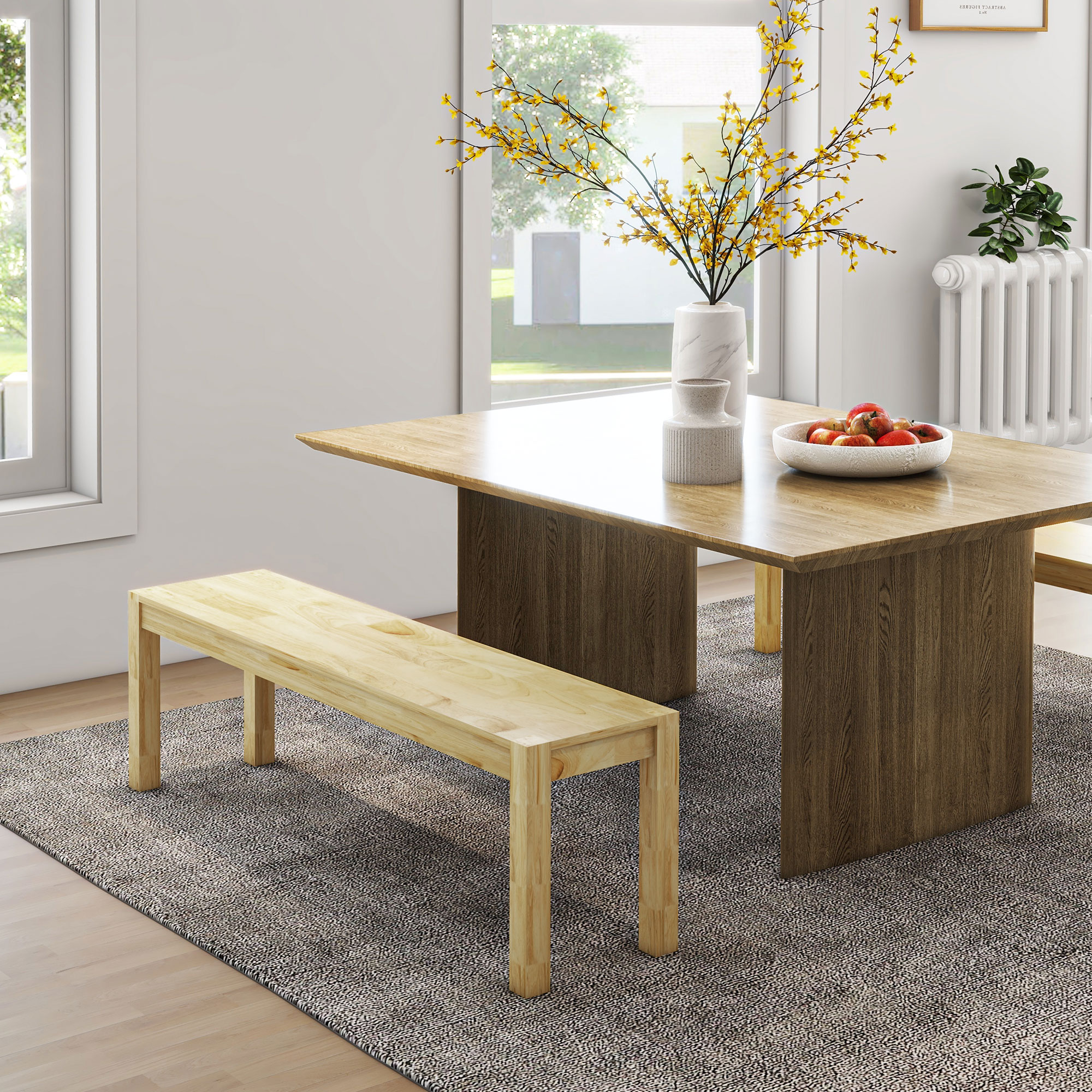 HOMCOM Sitzbank 3-Sitzer Holzbank Essbank im Landhausstil aus Kiefernholz b günstig online kaufen