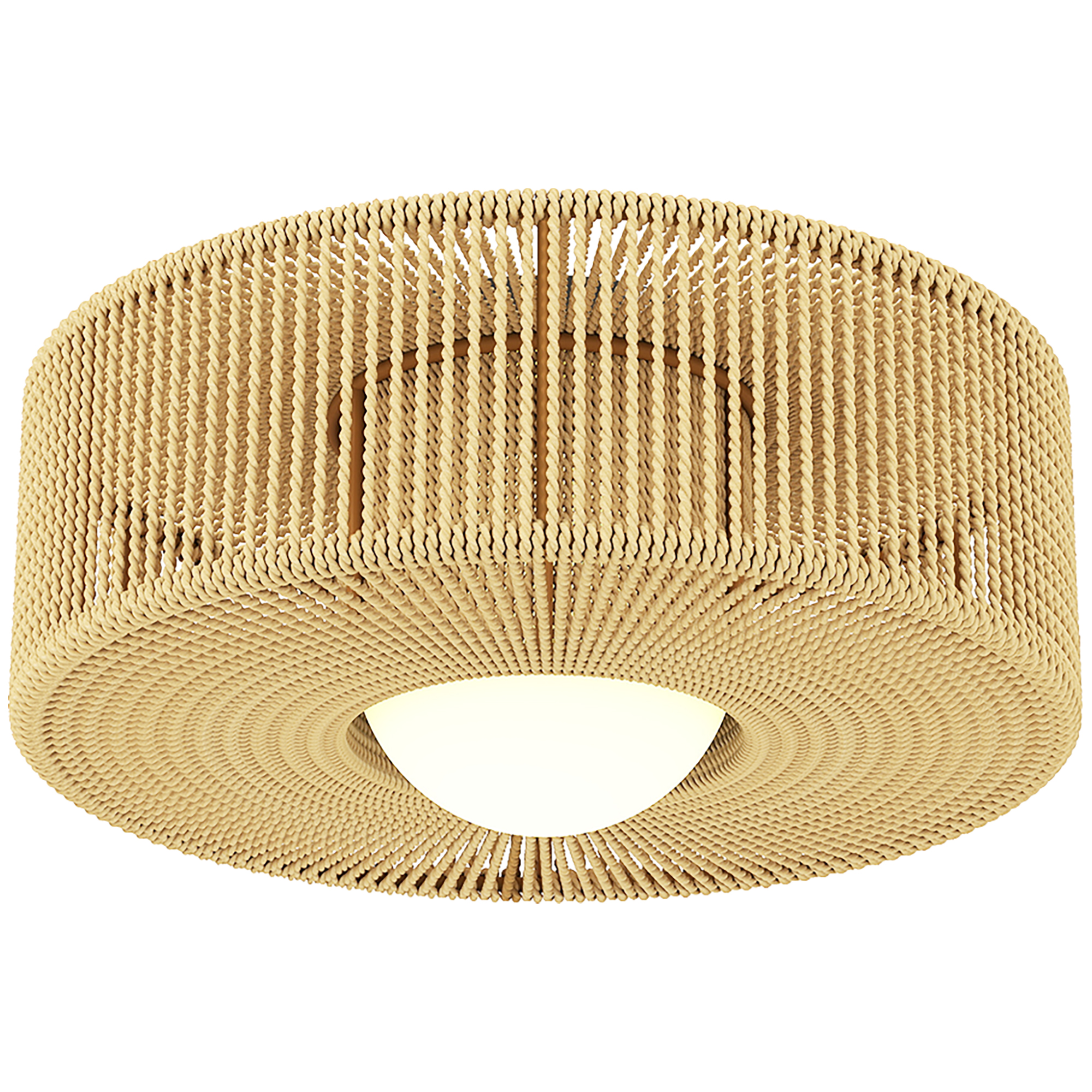 HOMCOM Plafonnier LED style bohème 20 W 3000 K avec abat-jour en corde de lin - Marron