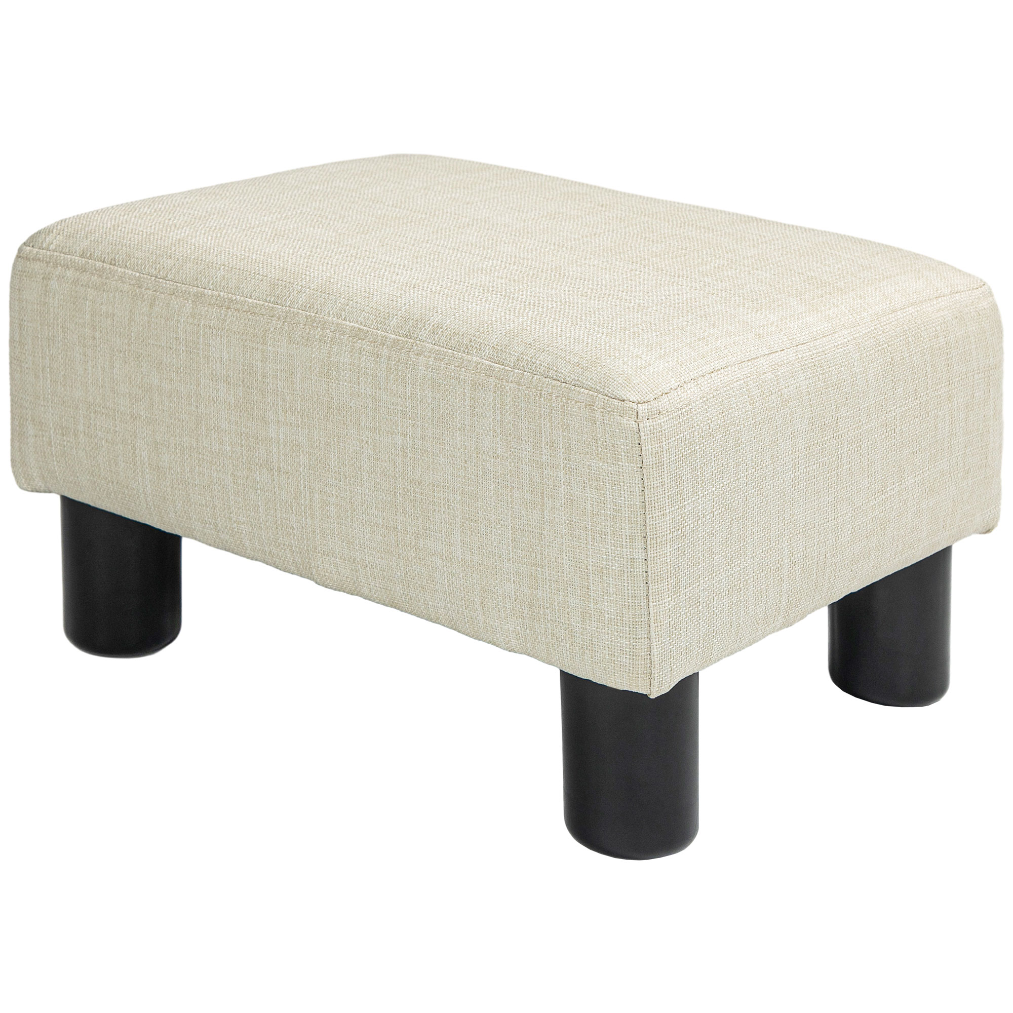 HOMCOM Sitzhocker Pouf Stoffbezug 40 x 30 x 24 cm belastbar bis 110 kg Beig günstig online kaufen