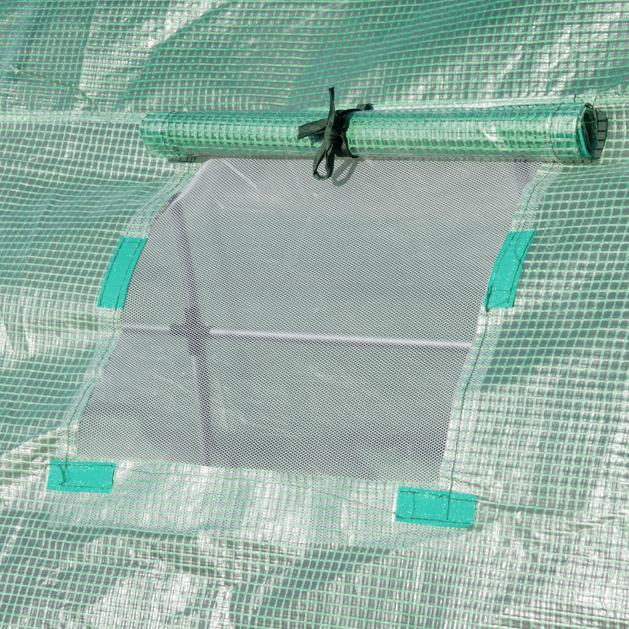 Outsunny 6 x 3 x 2m Greenhouse Replacement Cover ONLY Winter Garden Plant PE Cover for Tunnel Walk-in Greenhouse with Roll-up Windows Door Outdoor, Green 9