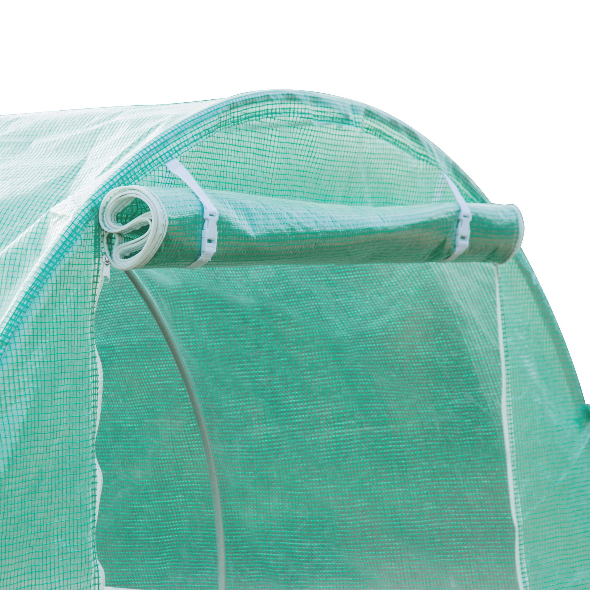 Outsunny 6 x 3 x 2m Greenhouse Replacement Cover ONLY Winter Garden Plant PE Cover for Tunnel Walk-in Greenhouse with Roll-up Windows Door Outdoor, Green 8
