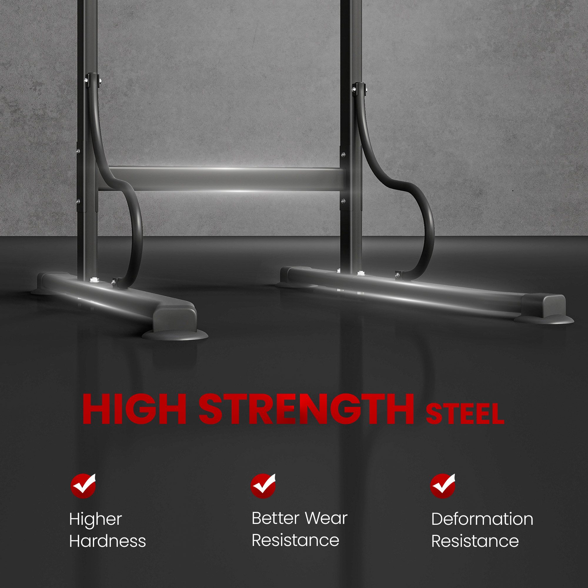 HOMCOM Steel Multi-Use Exercise Power Tower Pull Up Station Adjustable Height W/ Grips 6