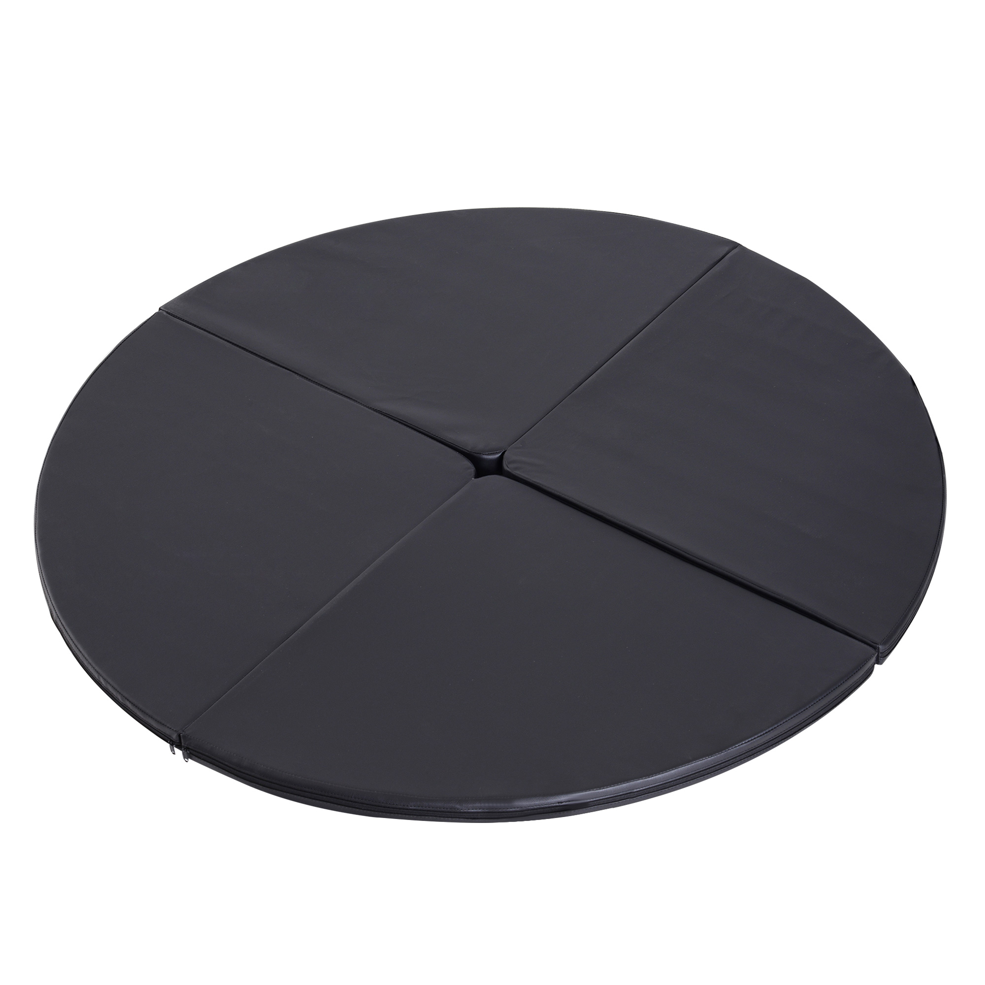 HOMCOM Tanzstangenmatte, Ø 150cm Stangentanz Schutzmatte, 5 cm dick Pole Dance Matte, faltbare Sicherheitsmatte, tragbare Fitness Matte, Stoßdämpfende Sicherheitsmatte, Gymnastik, Yoga, Schwarz Aosom