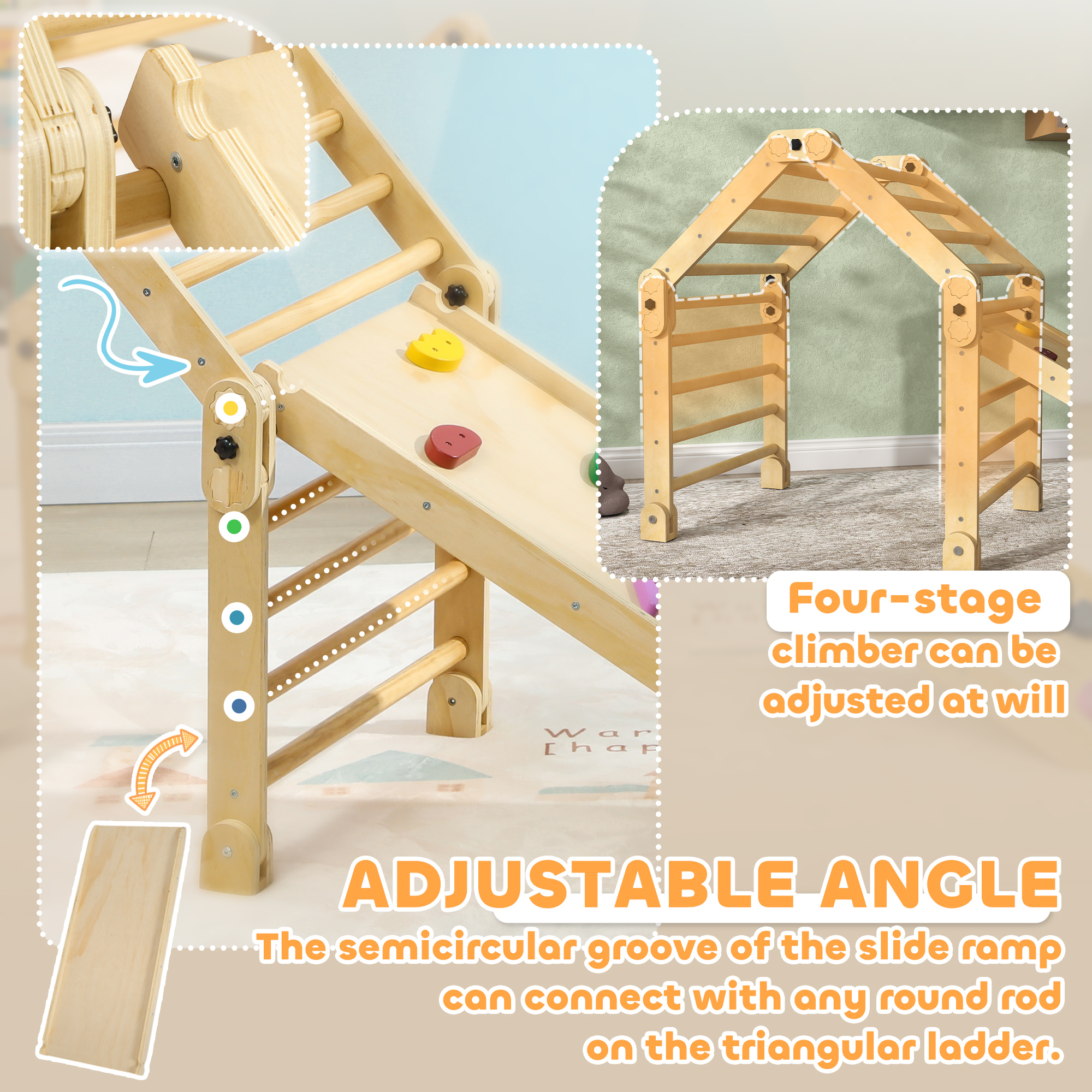 AIYAPLAY 3 in 1 Kids Climbing Set Indoor with Sliding Ramp, Foldable design, Gift for 2-6 Years Old 7