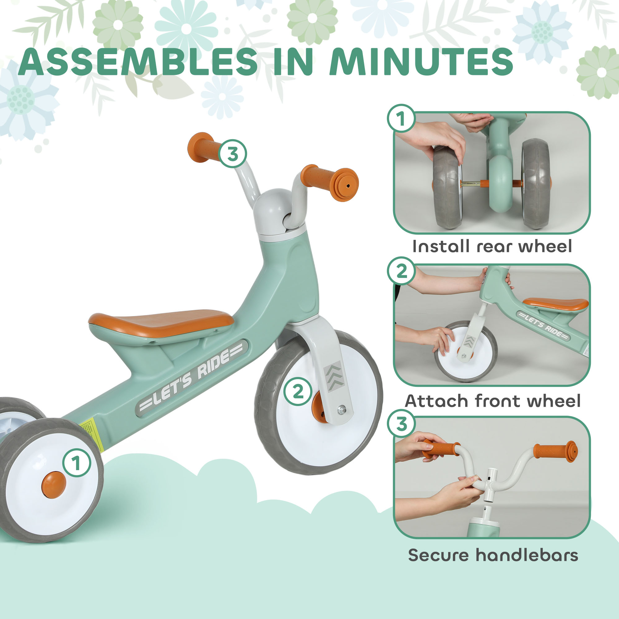 AIYAPLAY Toddler Balance Bike with No Pedal, 3 Silence Wheels for 12-36 Months Boys and Girls, Indoor Outdoor, Green 8