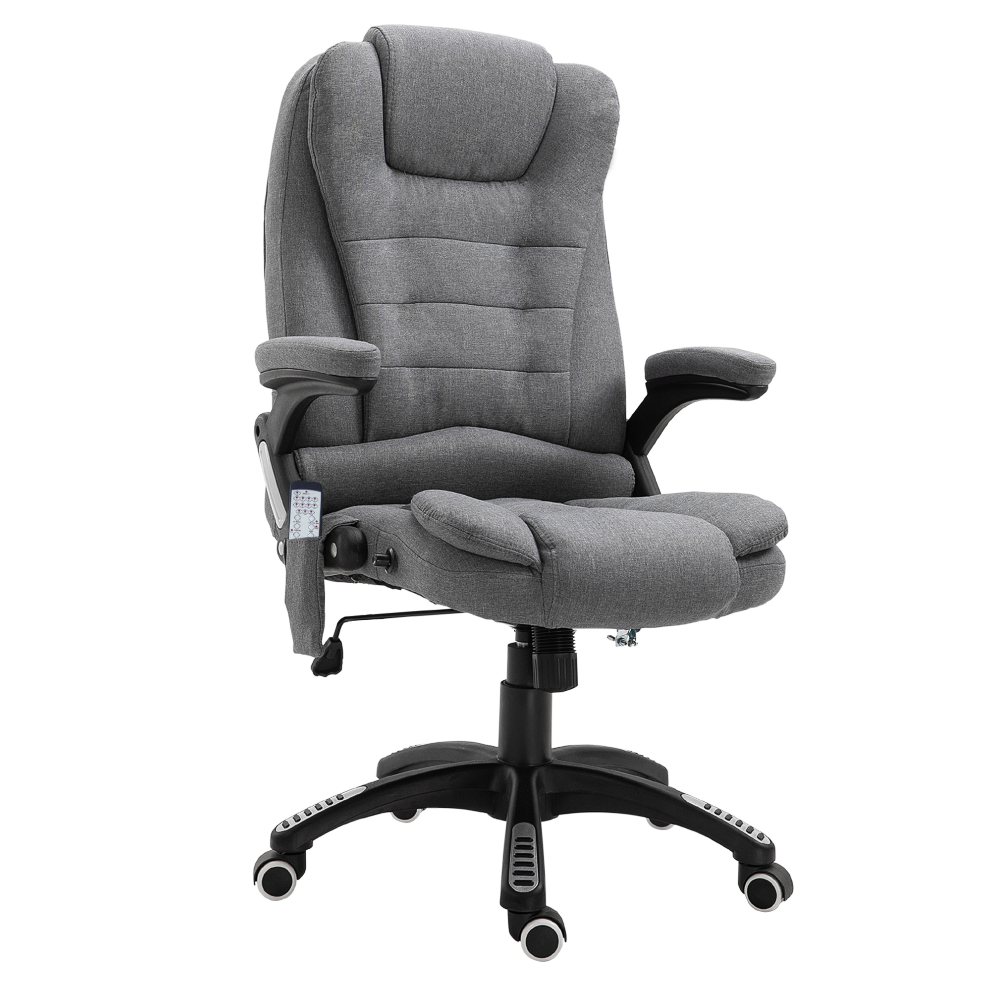 Vinsetto Fotoliu Relax cu 6 Zone de Masaj, Spătar Reglabil și Design Ergonomic, Gri | Aosom Romania