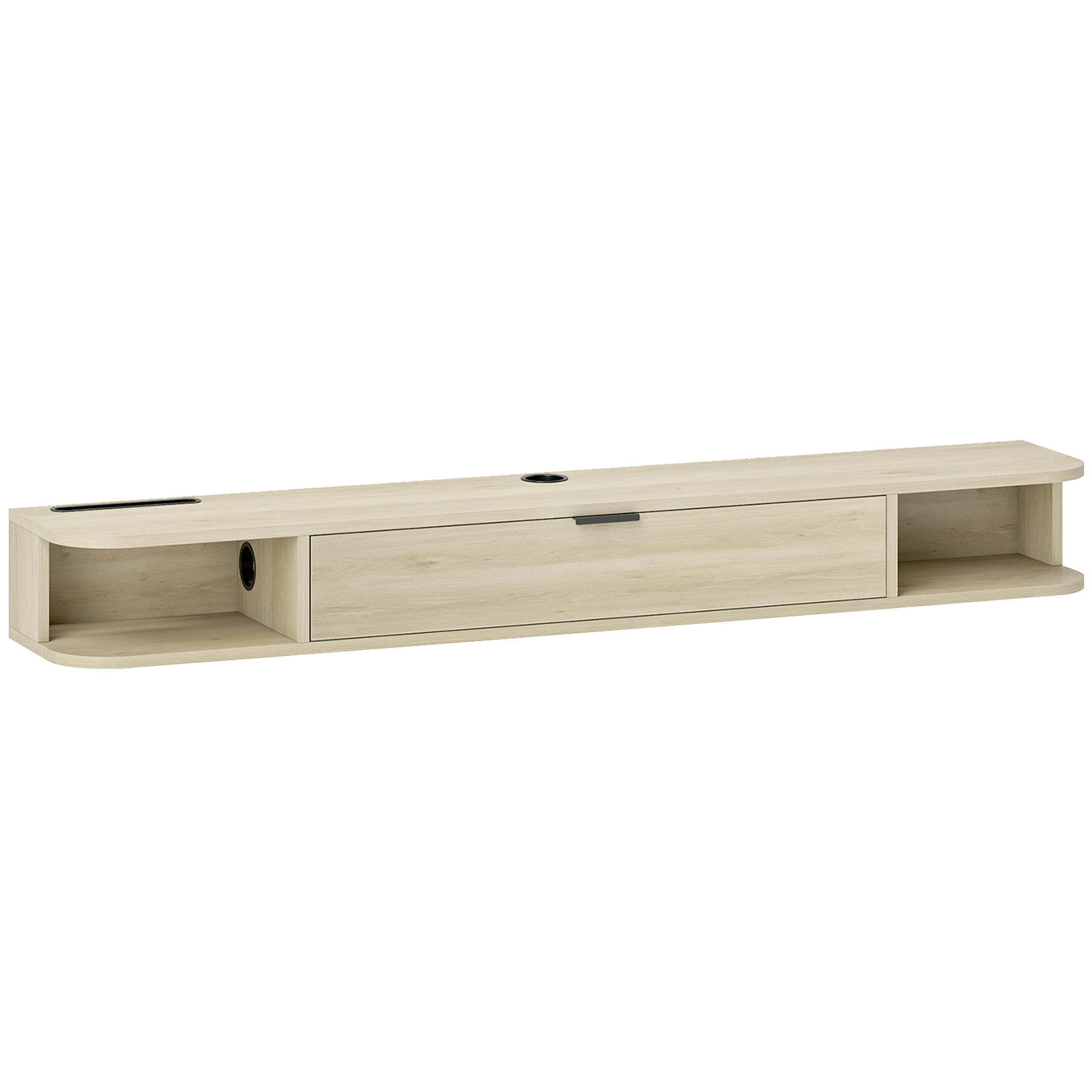 HOMCOM Hängendes TV-Möbel, TV-Möbel für Wohnzimmer mit Klappschublade, 2 Of günstig online kaufen