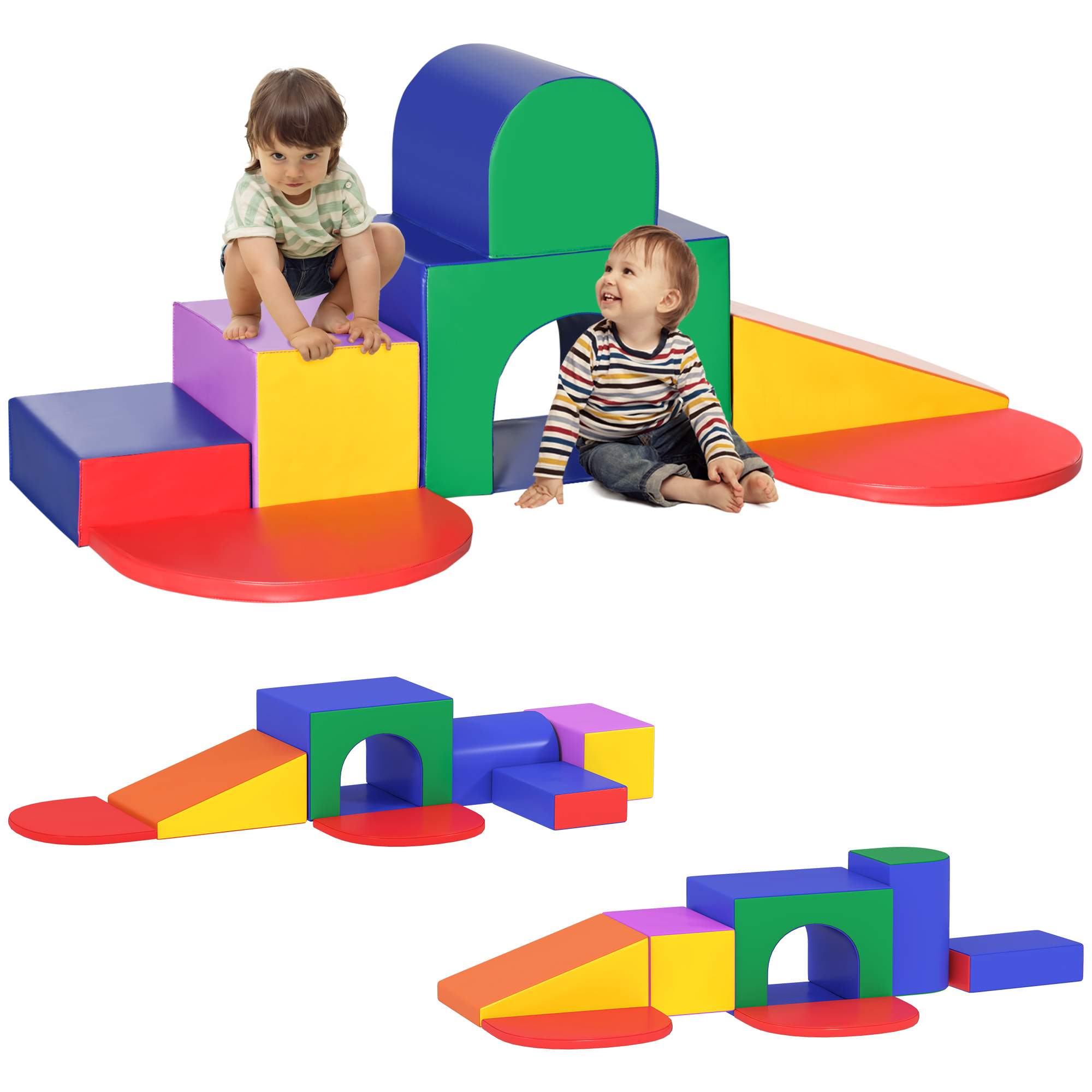HOMCOM 7 blocs de construction en mousse XXL - jeux éducatif - module ...