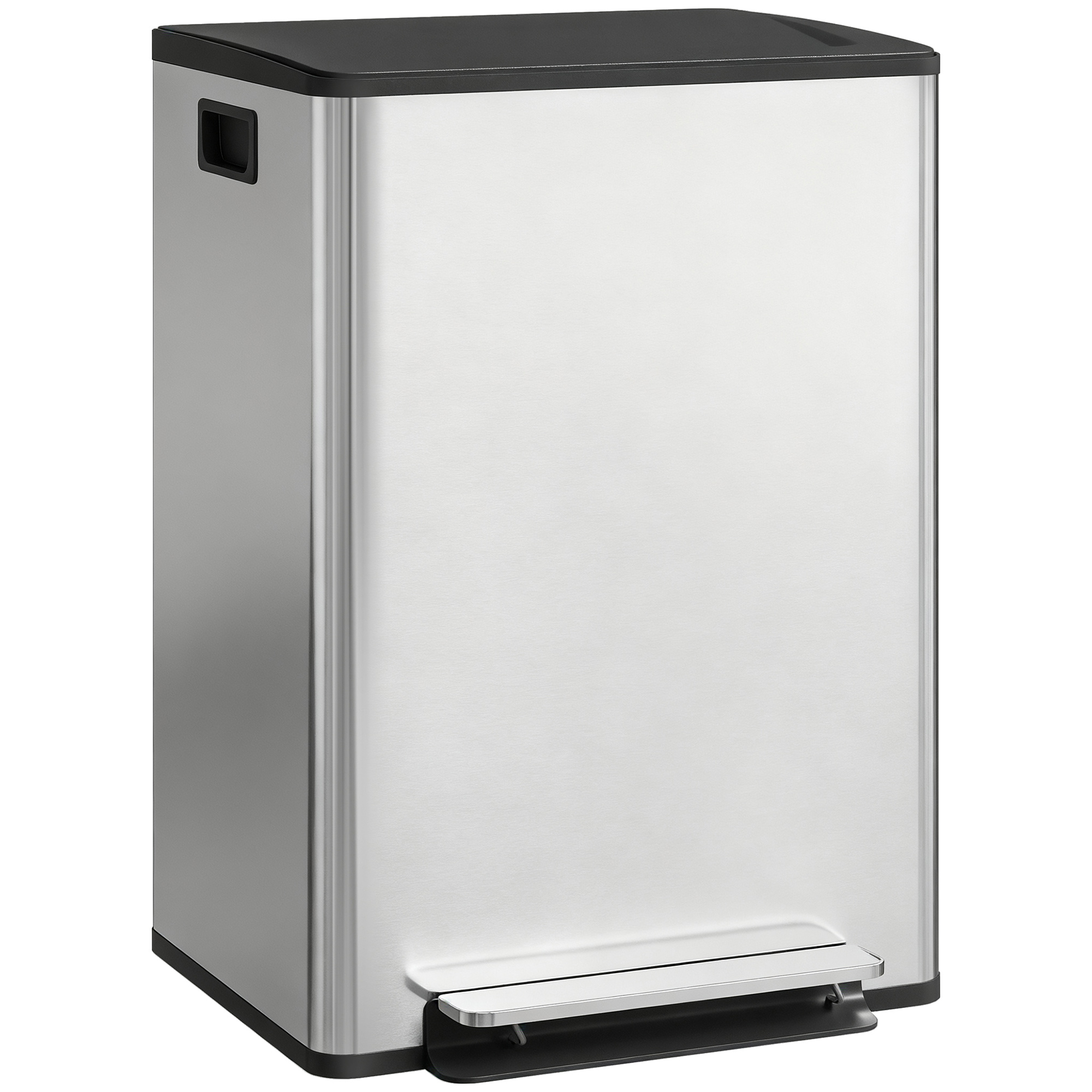 HOMCOM 2x30L Pedalmülleimer für Mülltrennung, Küchen-Mülleimer mit 2 Fächer günstig online kaufen