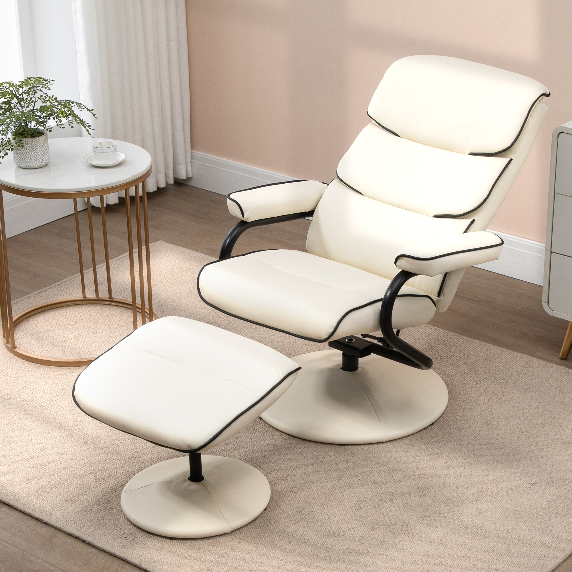 HOMCOM Relaxsessel mit Fußhocker, TV-Sessel mit neigbarer Rückenlehne, 360° günstig online kaufen