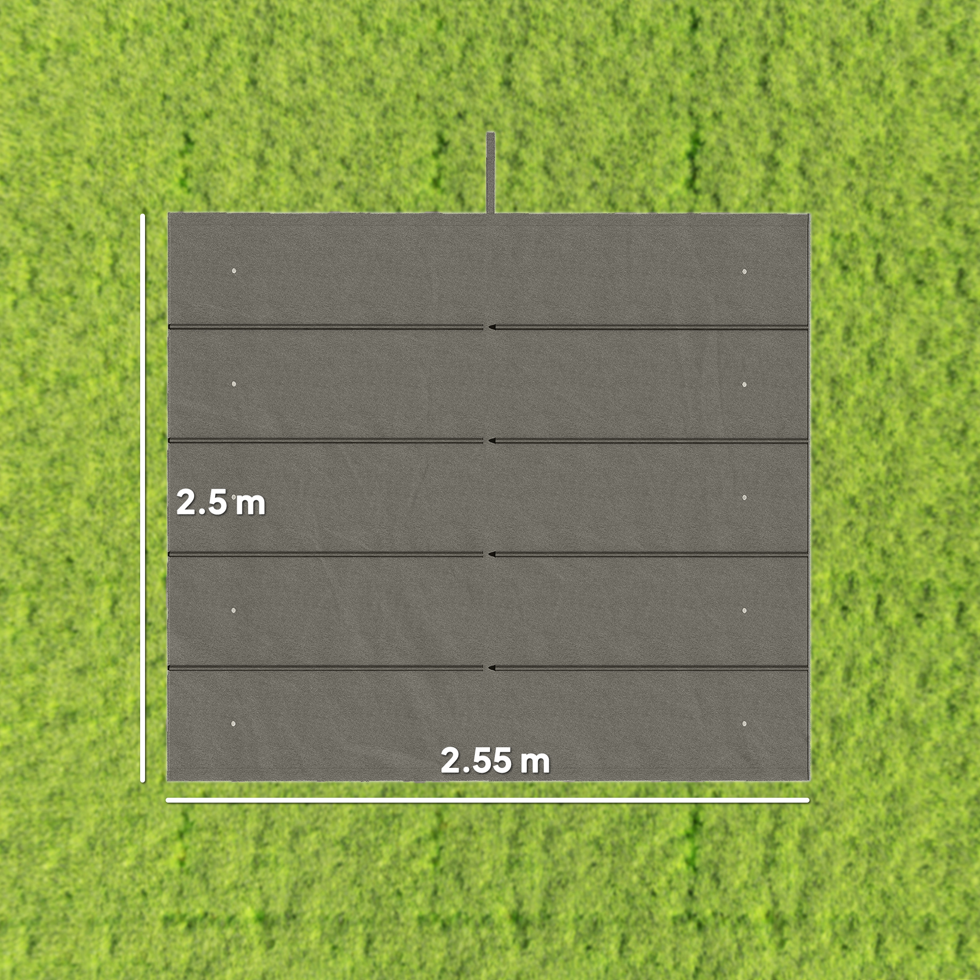 Outsunny Retractable Pergola Cover, 2.55 x 2.5 m Replacement Canopy Fabric for 3 x 3 m Frame, Roof Top Only, Light Grey 3