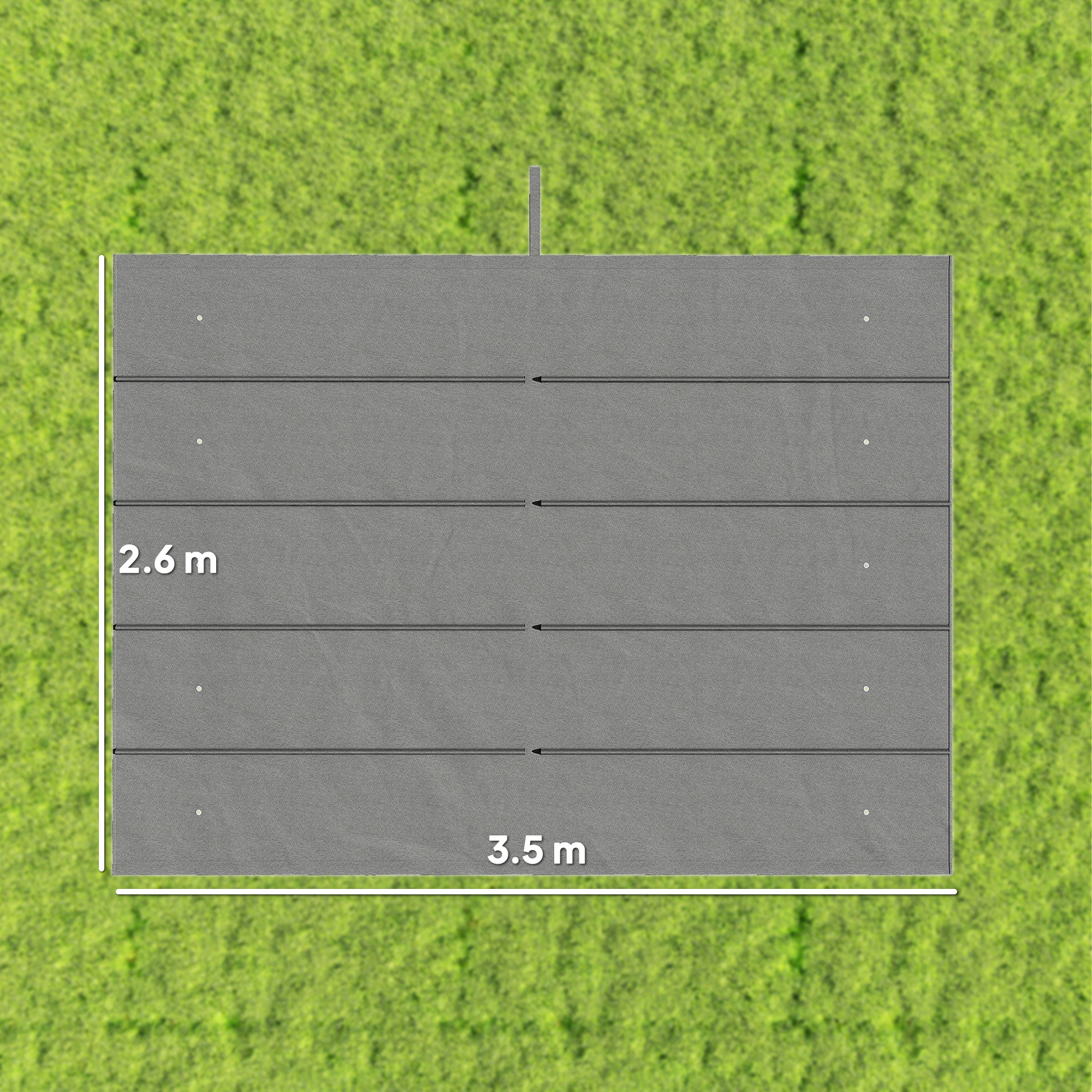 Outsunny Retractable Pergola Cover, 3.5 x 2.6 m Replacement Canopy Fabric for 4 x 3 m Frame, Roof Top Only, Light Grey 3