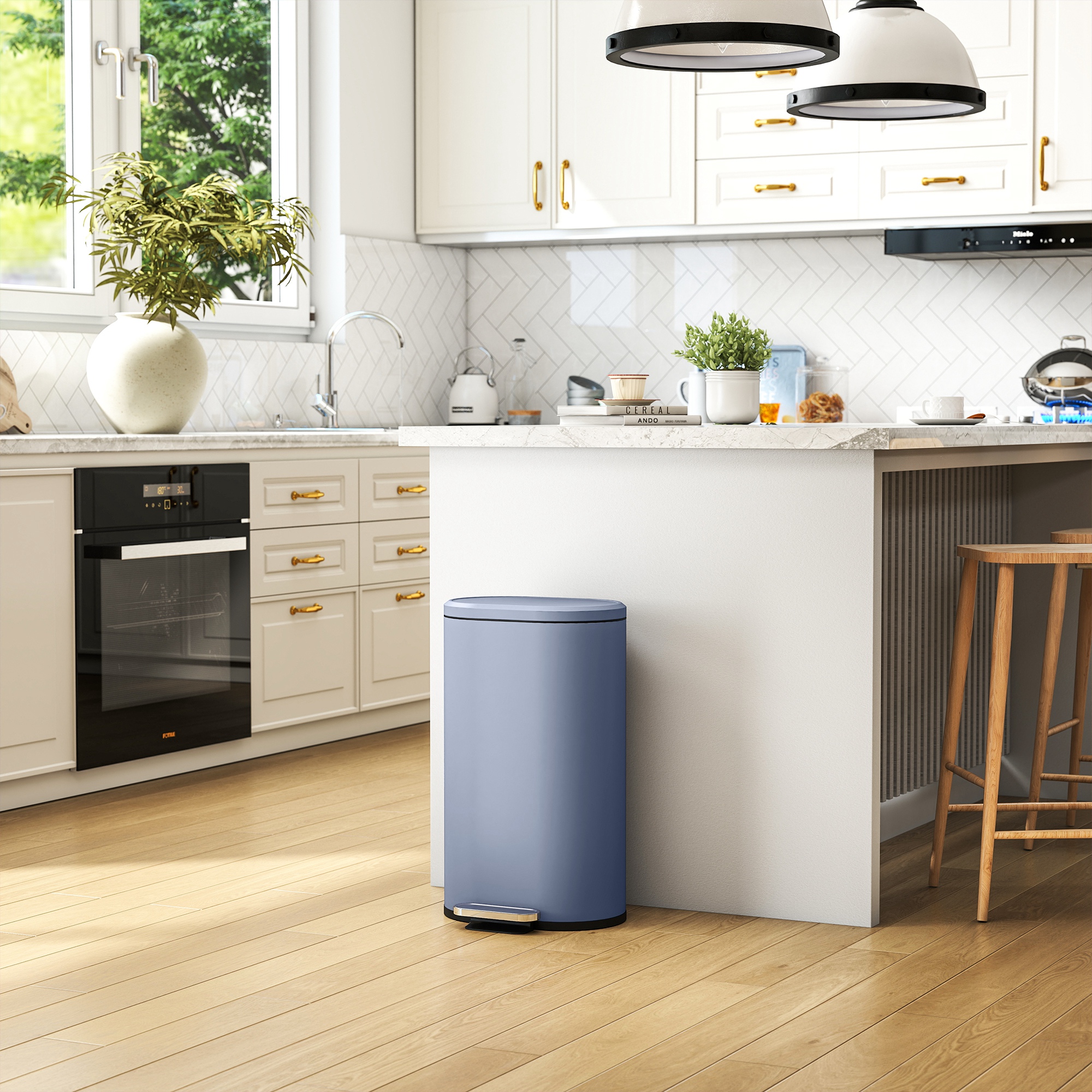 HOMCOM Küchenmülleimer 30 l, rechteckiger Pedalmülleimer mit herausnehmbare günstig online kaufen