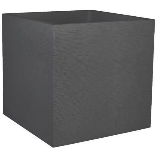 Bac a fleurs Carré 50 cm - EDA - Graphit - 57 L - 49,5 x 49,5 x H. 49,5 cm - Gris Anthracite