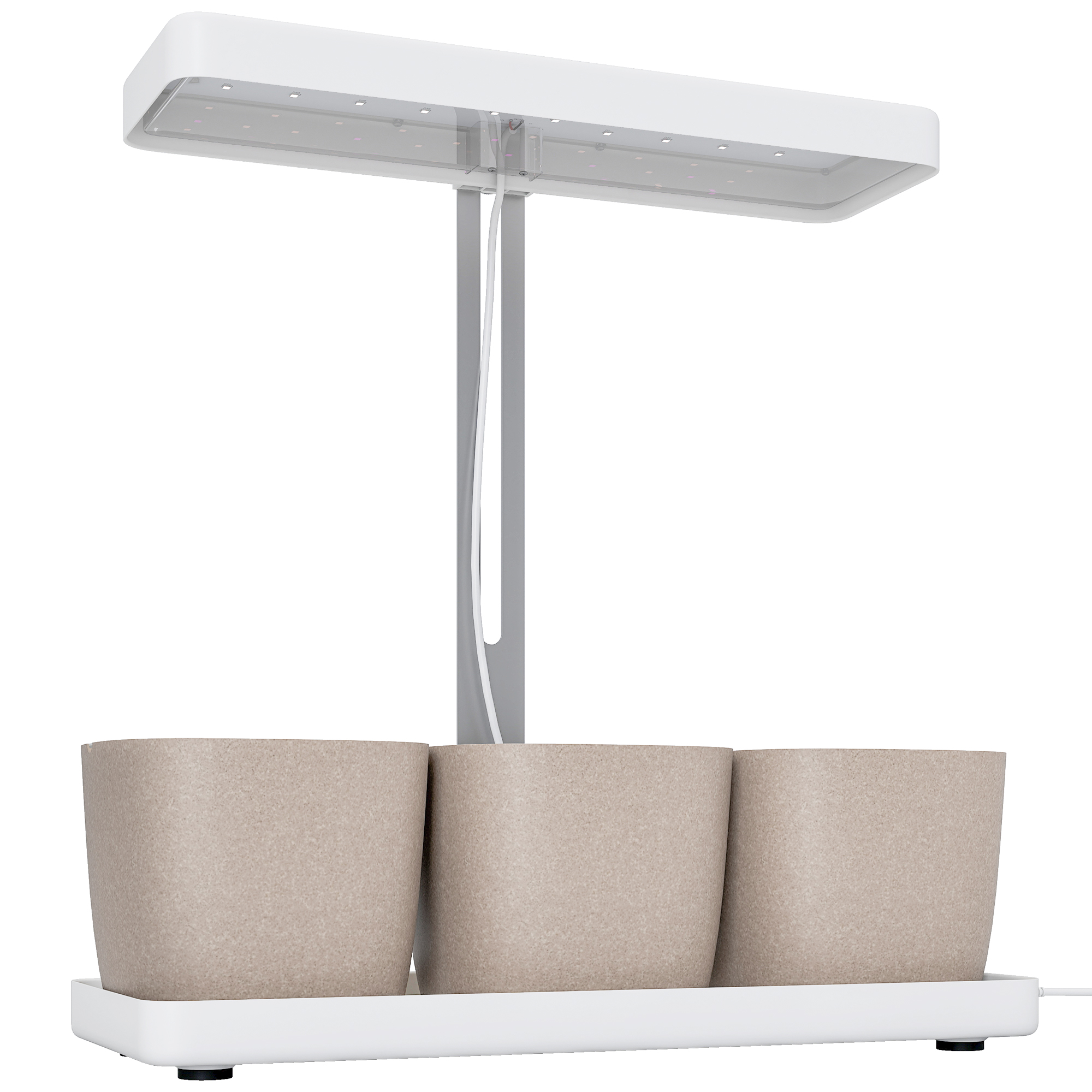 Outsunny Pflanzenlampe mit 42 LED, 3 Töpfen, Timer 8/12/16/24H, 5 Helligkei günstig online kaufen