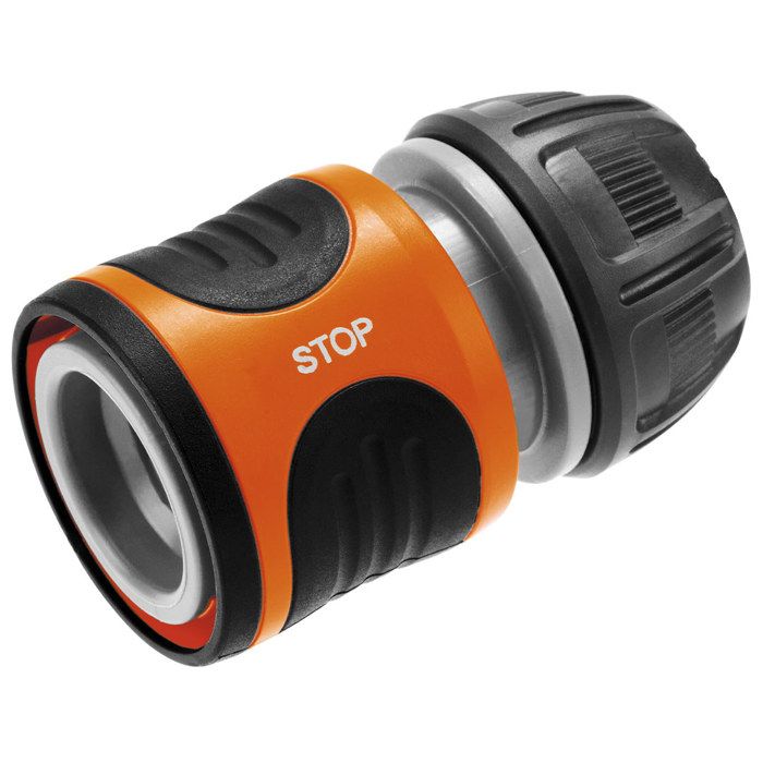 GARDENA Raccord d'arrosage Aquastop - Adapté tuyau Ø13mm & Ø15mm - Anti écoulement d'eau - Power Grip - Garantie 5 ans (18213-20)
