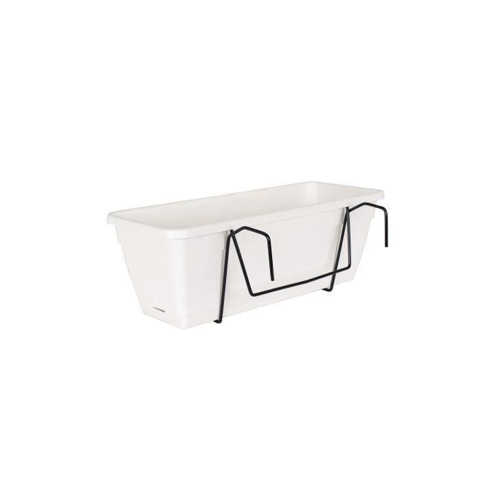 ARTEVASI Kit Jardiniere VENEZIA avec réserve d'eau - Blanc - 10L - 49 x 19,5 x 16,6 cm