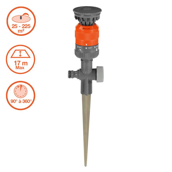 GARDENA Arroseur circulaire Vario Comfort – Surface 225m² max – Portée ...