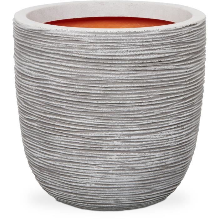 CAPI EUROPE Jardiniere NATURE RIB - 35x34 cm - Ivoire
