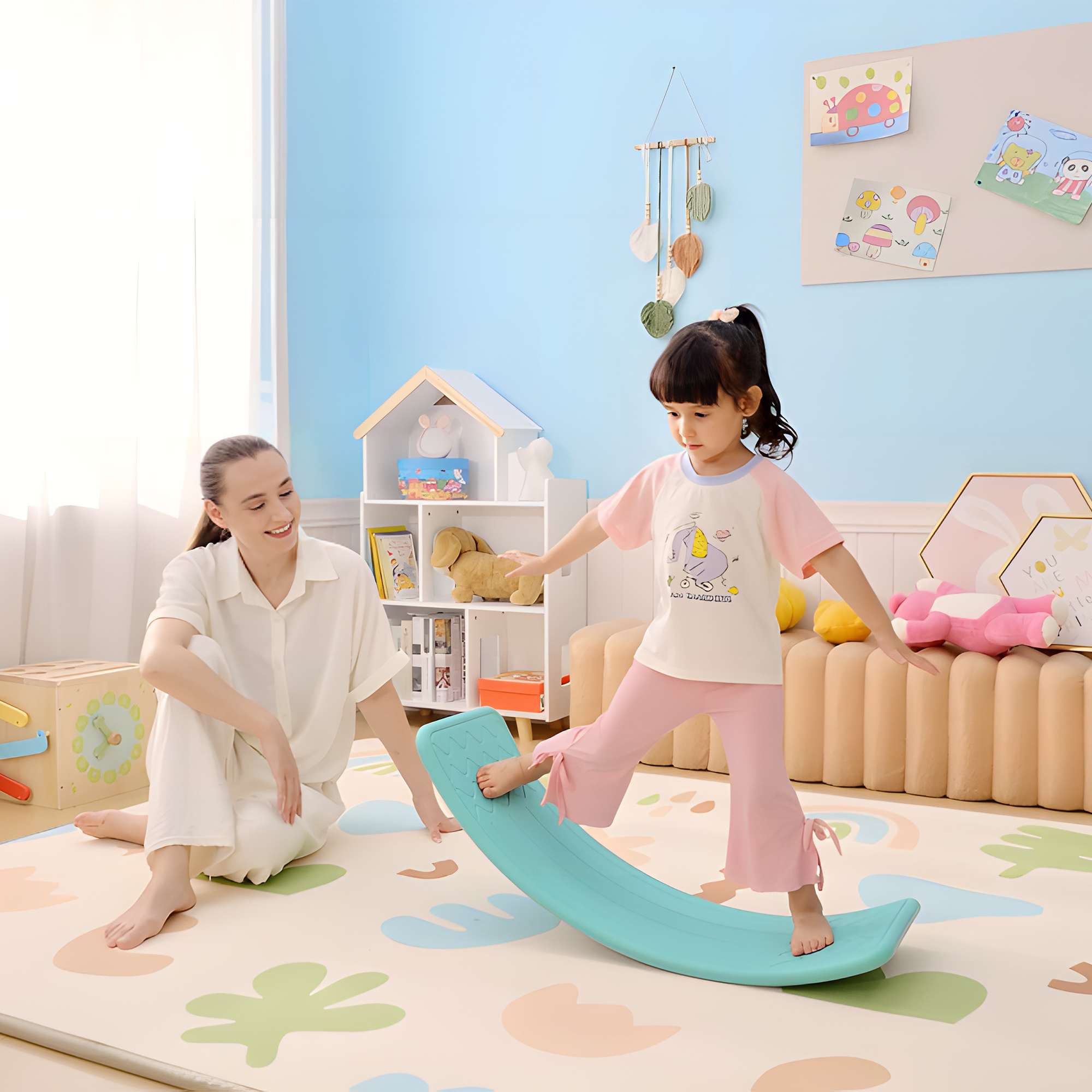 ZONEKIZ Balance Board, Kids Wobble board, for Ages 3-6 Years Blue 8